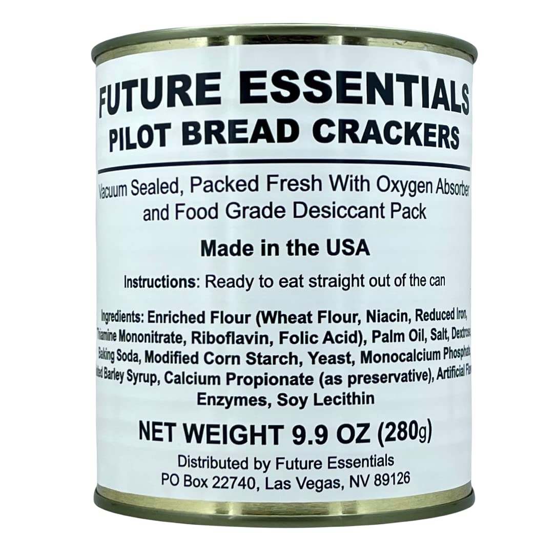 Future Essentials Hardtack Sailor Pilot Bread - 12 Cans Case | Long Shelf Life Survival Food for Camping, Emergency Preparedness & Outdoor Adventures