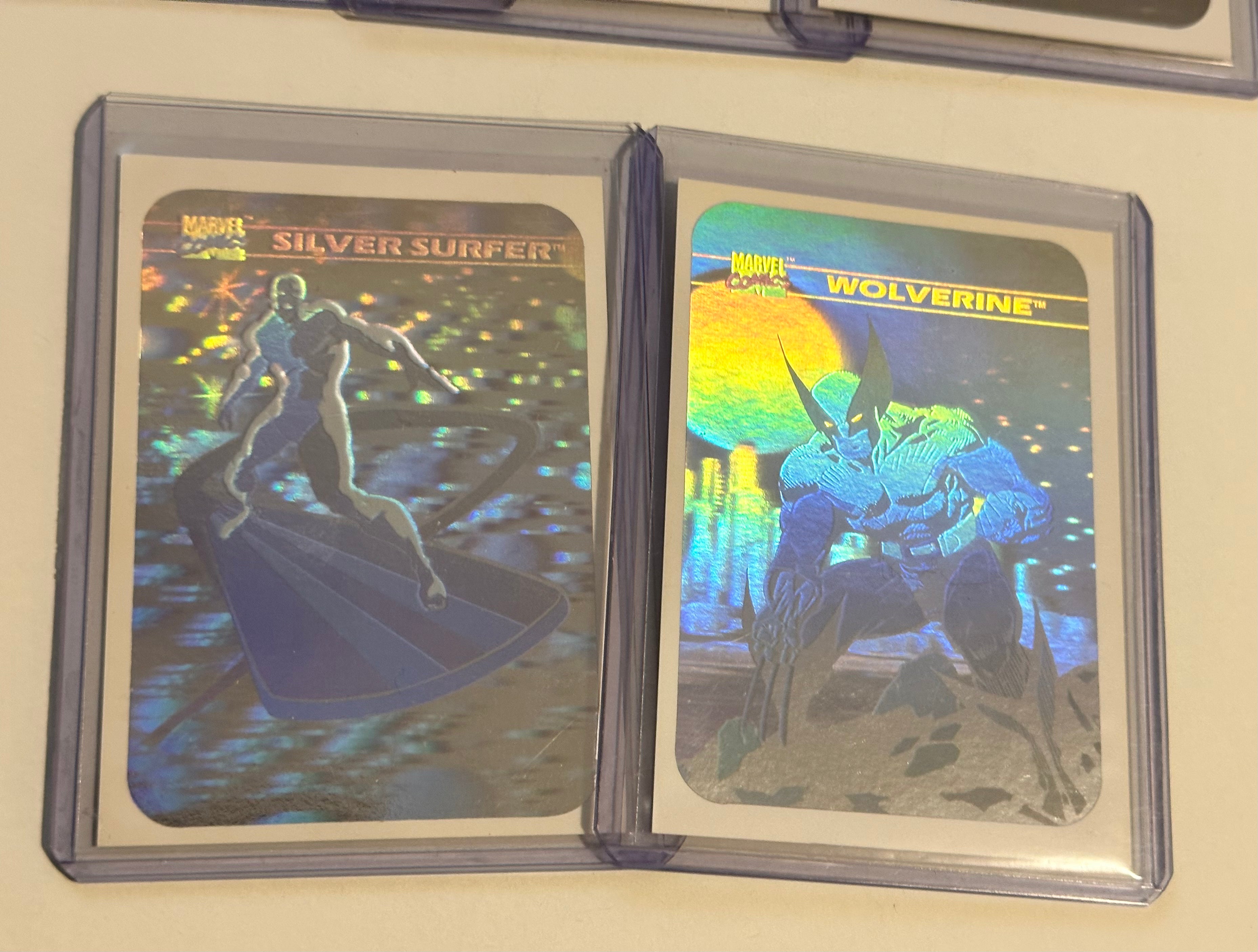 **Marvel Universe First Series Rare 5 Hologram Insert Cards Set 1990 - Collectible Trading Cards for Comic Fans & Nostalgic Gift**