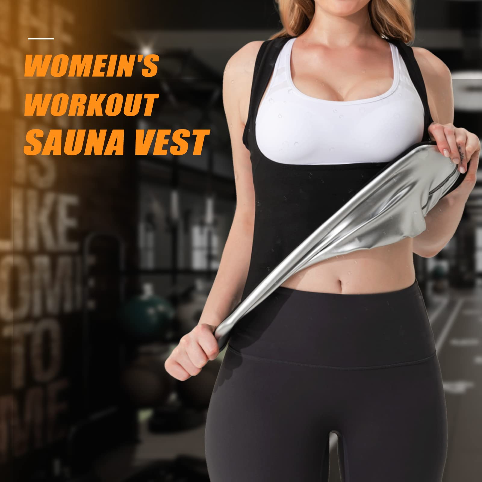 Portzon Women's Sweat Vest for Weight Loss - Slimming Workout Tank Top & Sauna Shirt with Heat Trapping Technology - Perfect for Gym, Running, Yoga & Postpartum Recovery