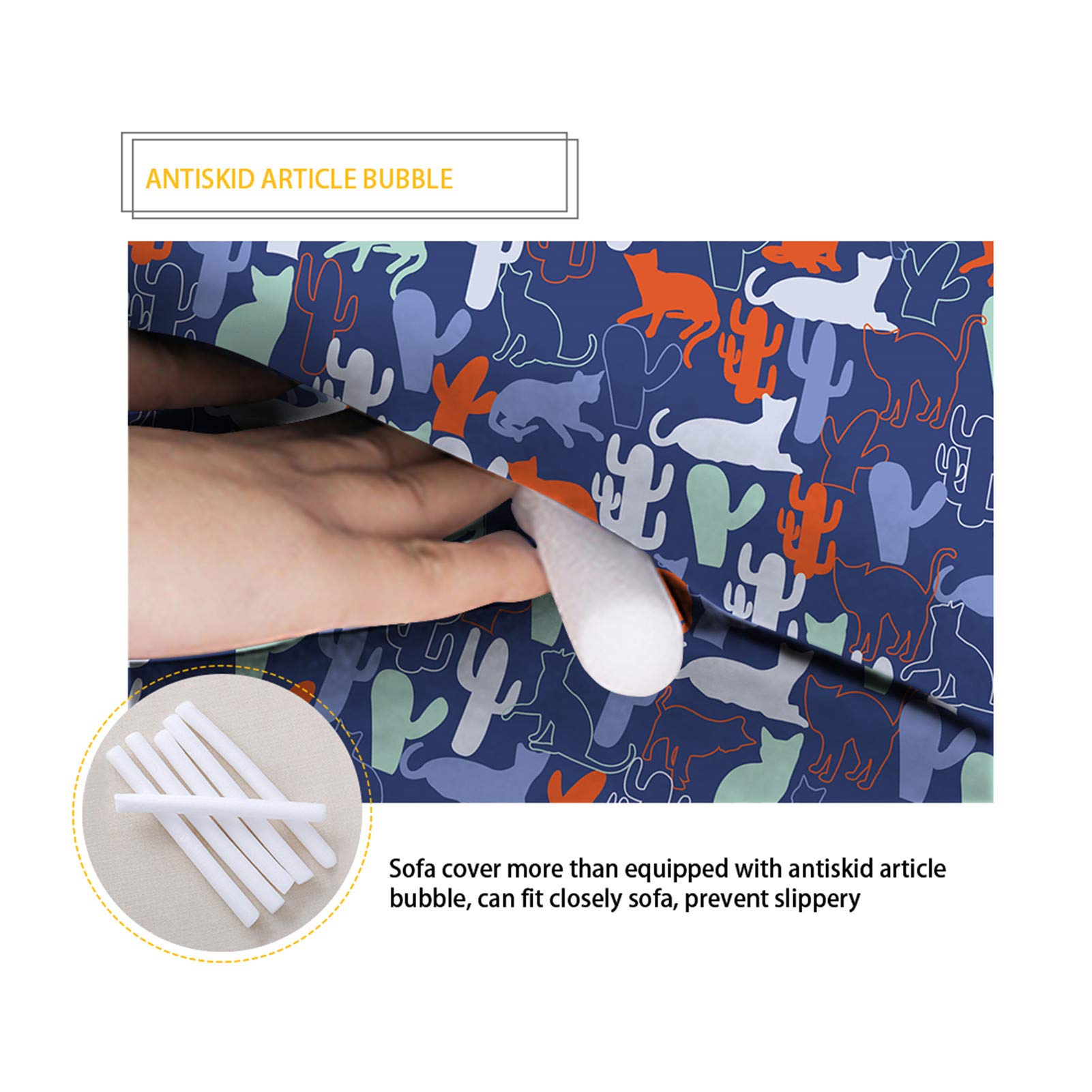 FUSURIRE Stretch Sofa Cover for 3-Cushion Couches - Camouflage Grey Washable Elastic Slipcover - Furniture Protector for Living Room Decor | Perfect for Pets, Kids & Everyday Use