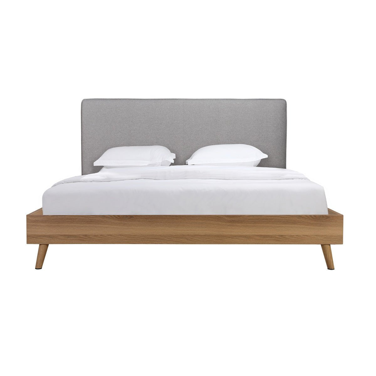 Cassidy King Upholstered Platform Bed with Headboard - Queen Size, Modern Bed Frame for Bedroom, Perfect for Master Bedroom, Guest Room & Apartment