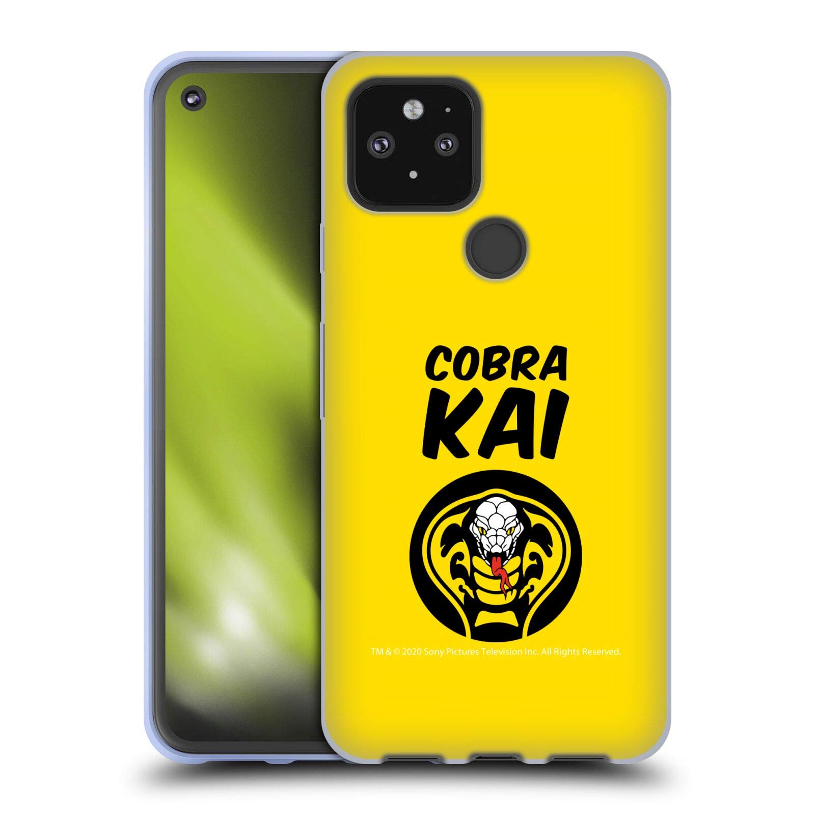 Head Case Designs Cobra Kai Logo Art Soft Gel Case for Google Pixel 5 5G - Durable Protective Cover for Fans, School, Gym & Everyday Use