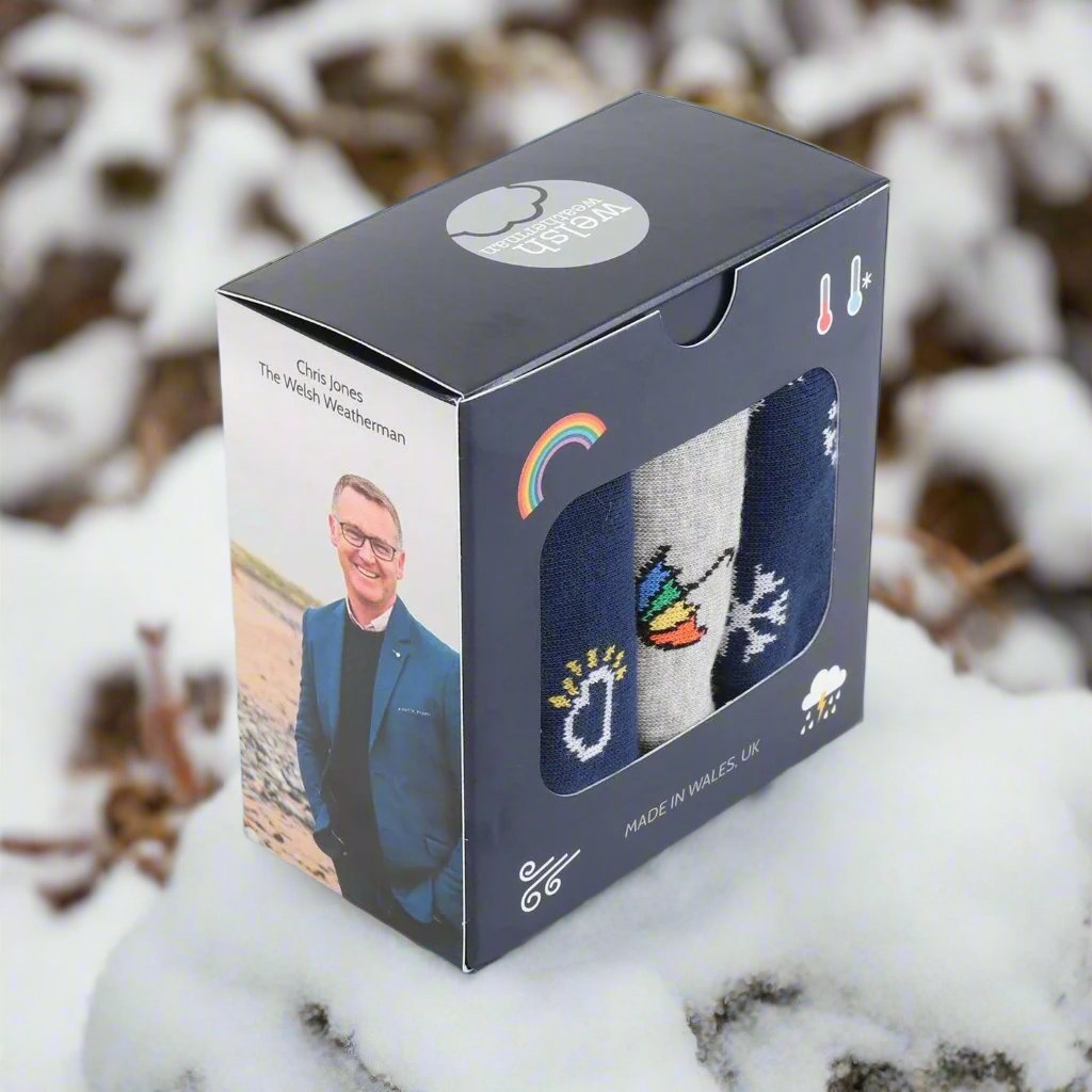 Premium Welsh Weatherman Gift Box for Men - 3 Pairs of Stylish Socks - Perfect for Father's Day, Birthday & Christmas Gifts
