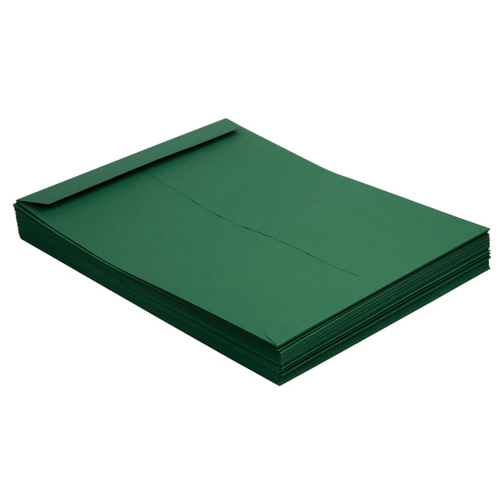 JAM PAPER 10 x 13 Inch Open End Catalog Premium Envelopes - Dark Green - Bulk 250/Box - Perfect for Business Mailings, Invoices, and Marketing Materials