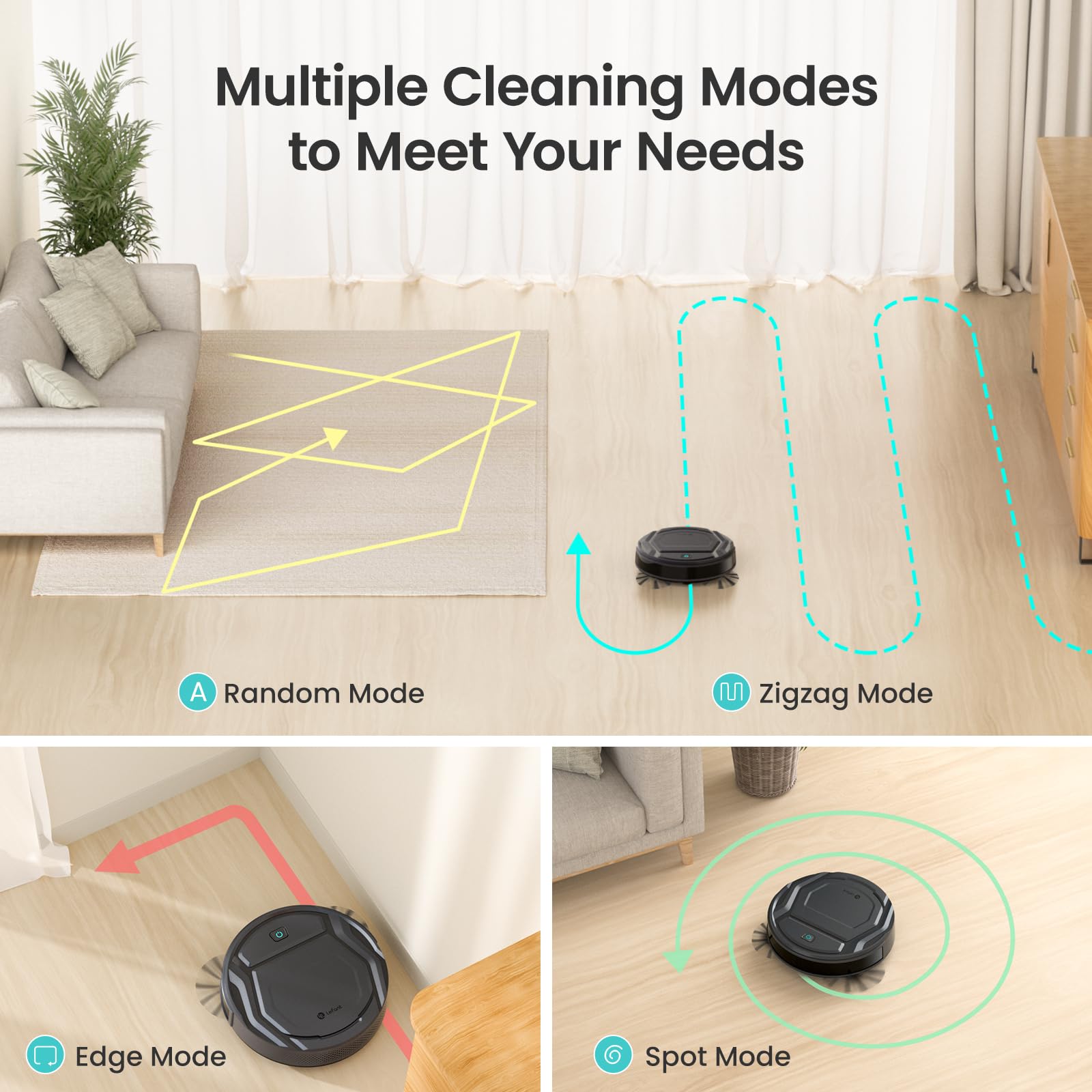 Lefant M210Pro Robot Vacuum Cleaner with Strong Suction, 120 Min Runtime, Wi-Fi & Alexa Compatible, Self-Charging - Ideal for Pet Hair, Hard Floors & Home Cleaning - Perfect for Daily Maintenance & Busy Households