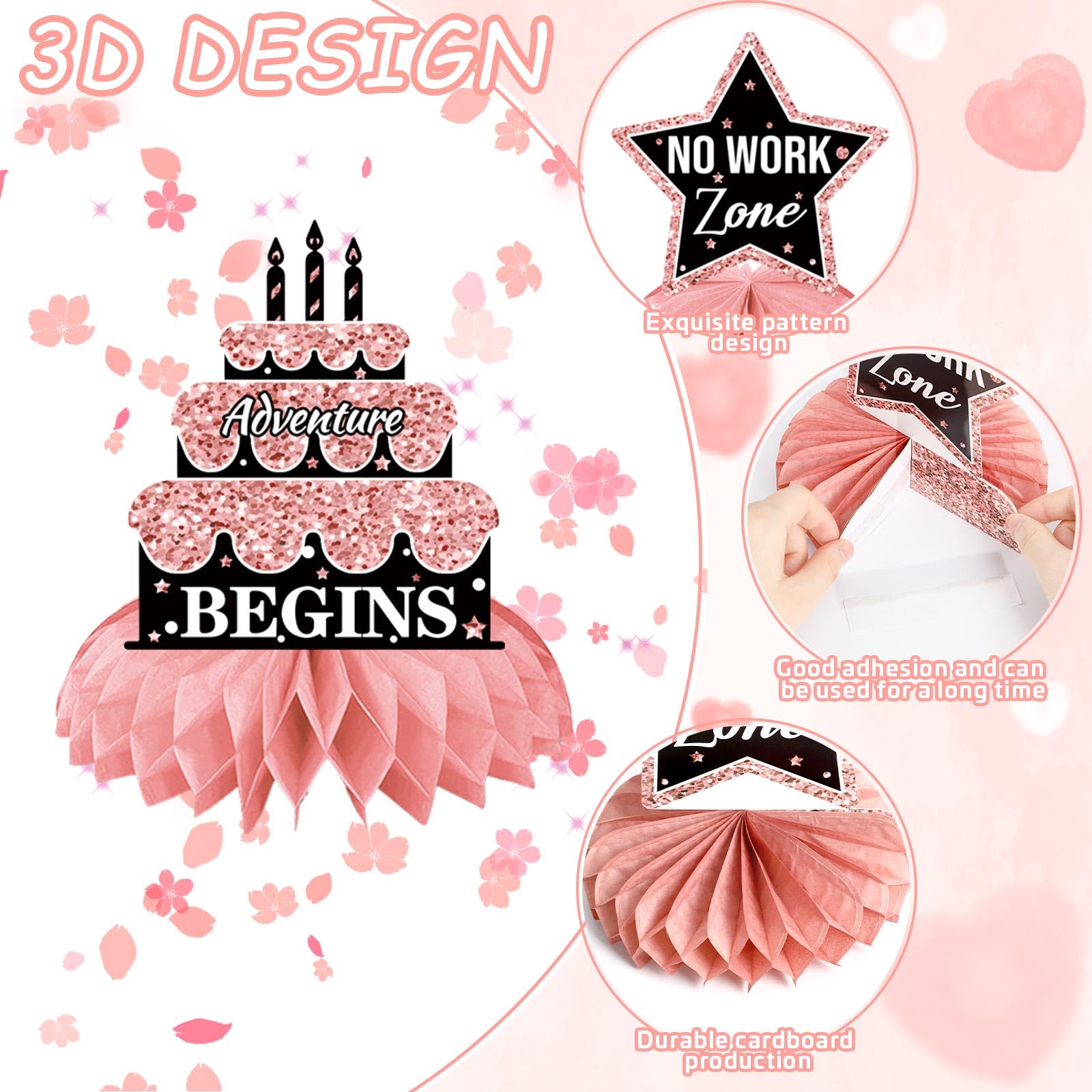 10 Pcs Rose Gold Retirement Party Decorations - Elegant Table Centerpieces for Women's Retirement Celebration | Perfect for Office Farewell, Retirement Party, and Home Decor