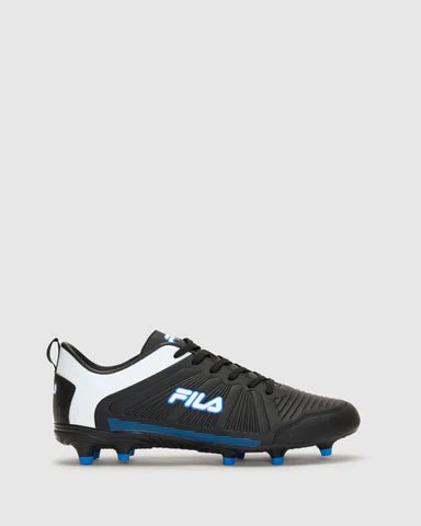 FILA Men's ERBA Black/Blue Football Boots - Lightweight Soccer Cleats for Men with Enhanced Traction - Perfect for Turf, Grass & Indoor Football Games