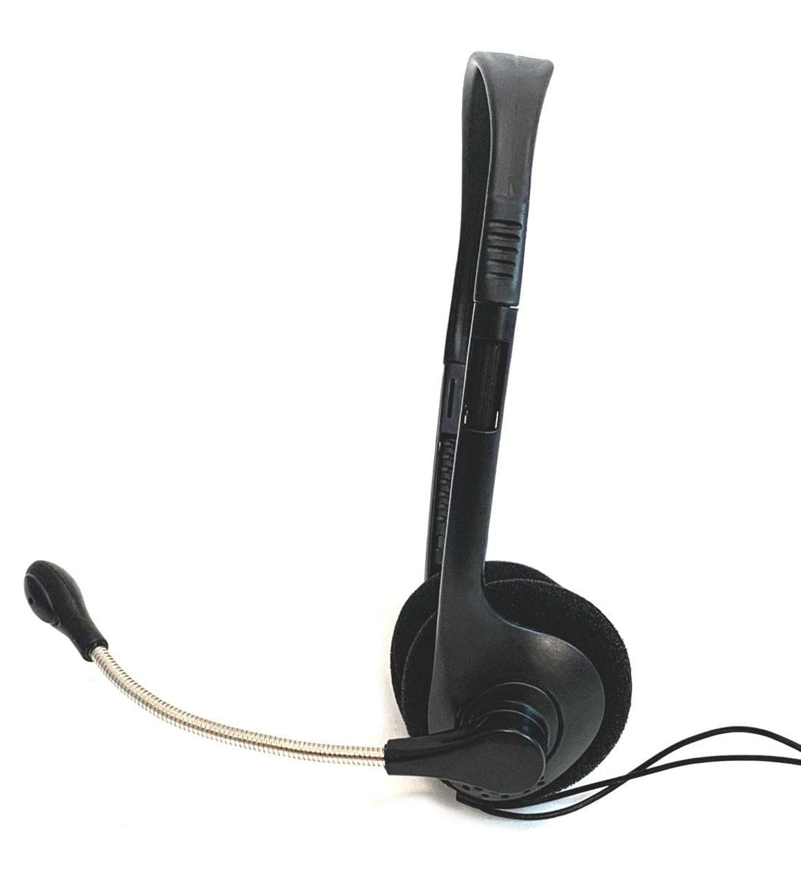 50 Pack Disposable Stereo Classroom Headphones with 3.5mm Jack & Boom Mic - Bulk School Headsets for Online Learning, Testing Centers & Language Labs (Black)