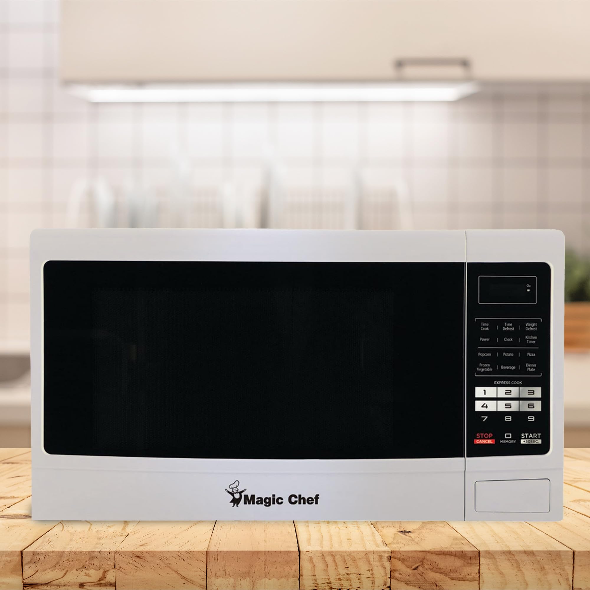 Magic Chef 1.6 Cu Ft Countertop Microwave Oven - 1100W Compact Small Microwave for Kitchen, Dorm, Office - White