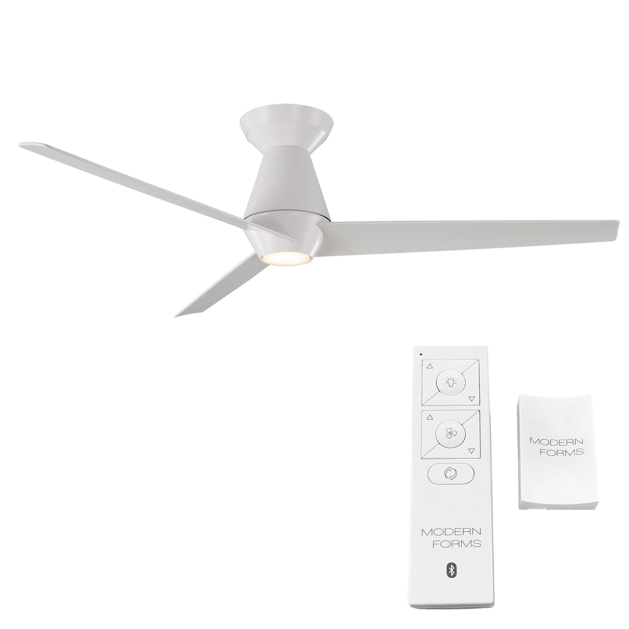 Slim Smart 3-Blade Ceiling Fan 52in Matte White with 2700K LED Light & Remote Control, Compatible with Alexa, Google Assistant, Samsung Things, iOS & Android App – Perfect for Living Rooms, Bedrooms, and Outdoor Patios