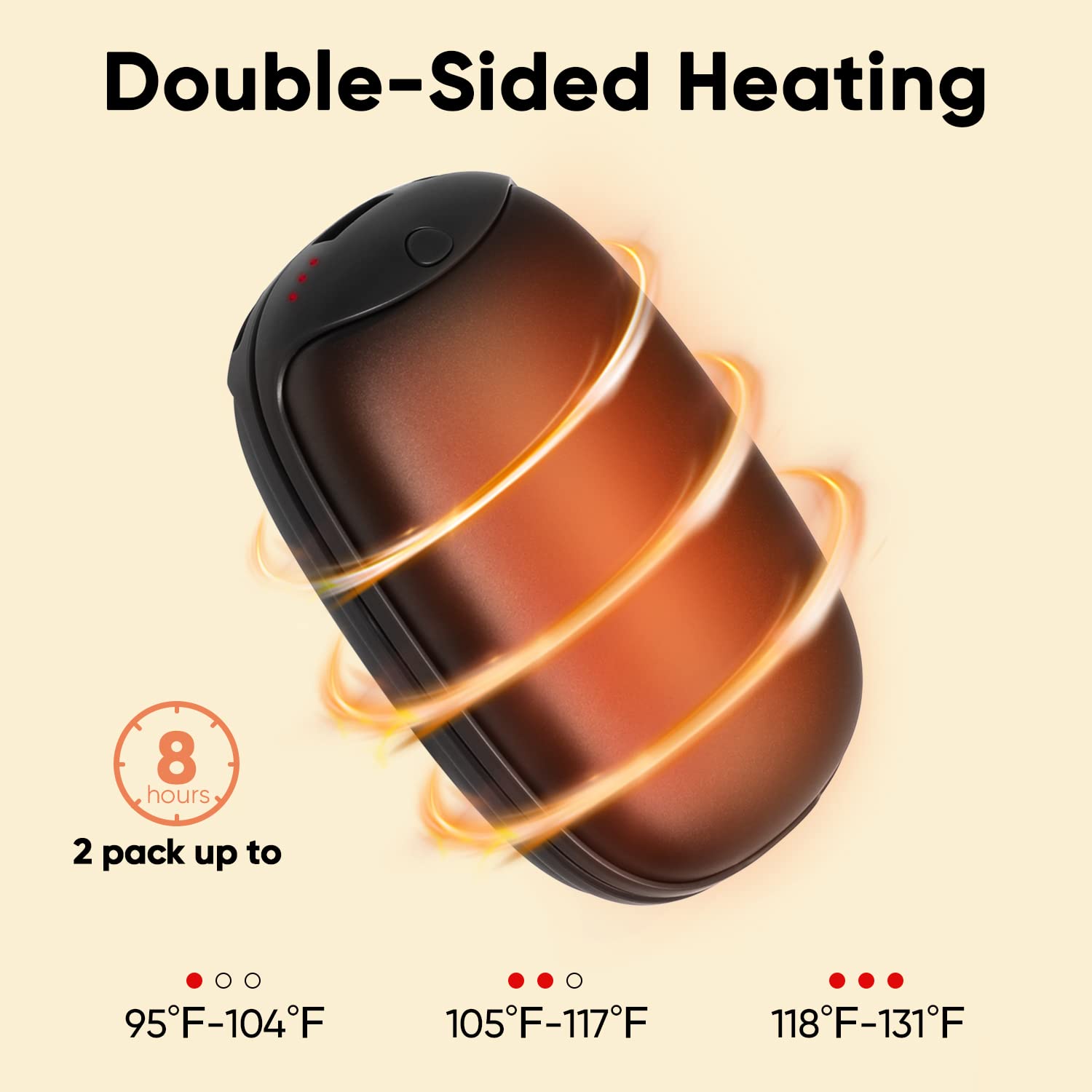 2 Pack Rechargeable Magnetic Electric Hand Warmers - 8000mAh USB-C Portable Handwarmer for Outdoor Sports, Hunting, Camping, Golf | Perfect Winter Gift for Men & Women | Use for Skiing, Hiking, Football Games and Cold Weather Activities