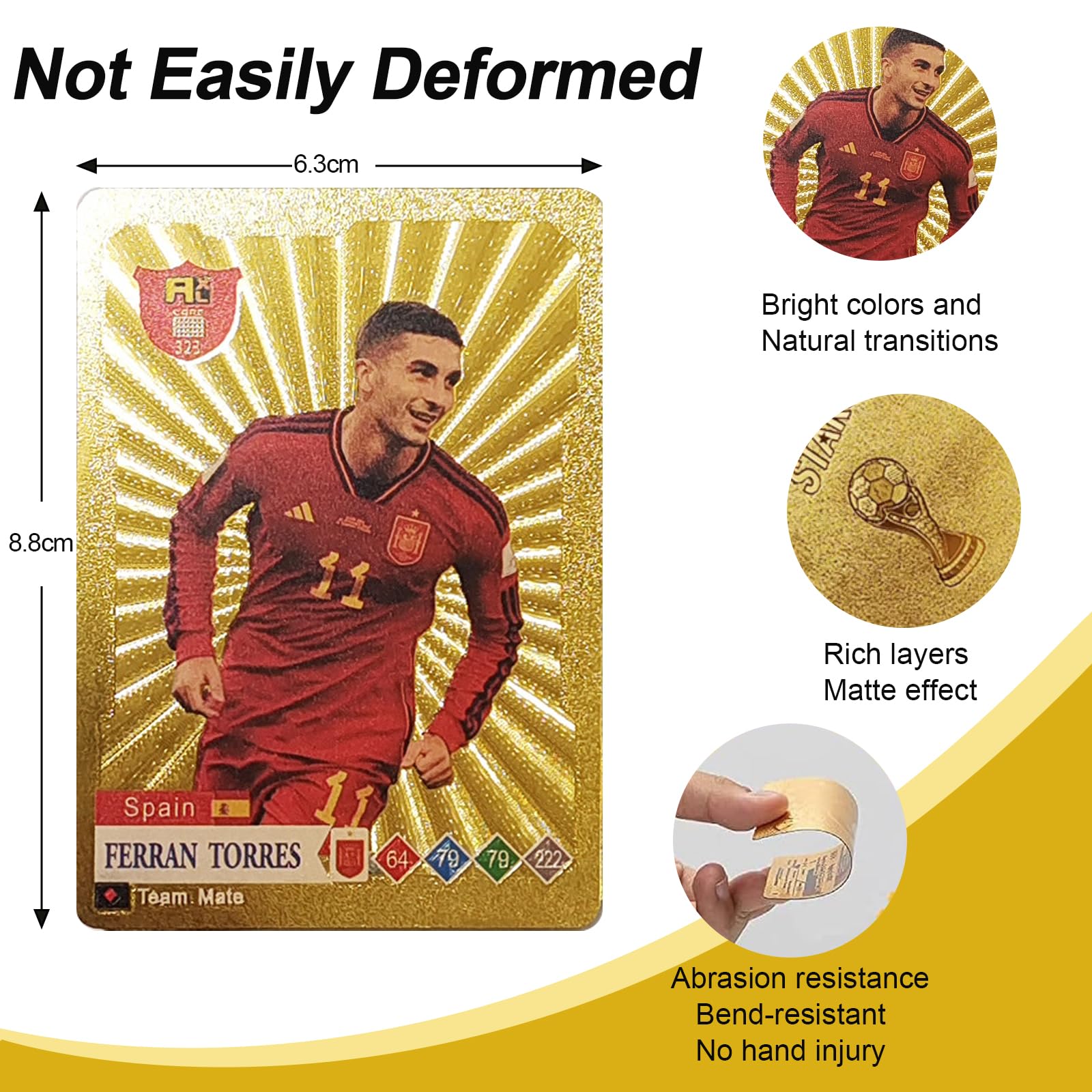 2025 World Cup Football Star Trading Cards - 55 Gold Foil Collectible Cards for Soccer Fans & Collectors | Euro 2025 Edition - Perfect for Display, Trading & Memorabilia Collections