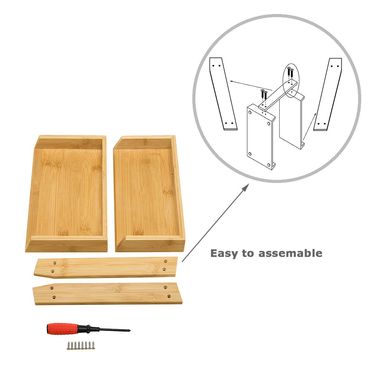 GOBAM 2-Tier Bamboo Cabinet Shelf Organizer - Kitchen Countertop & Cupboard Storage Spice Rack | Perfect for Pantry, Bathroom, and Office Organization