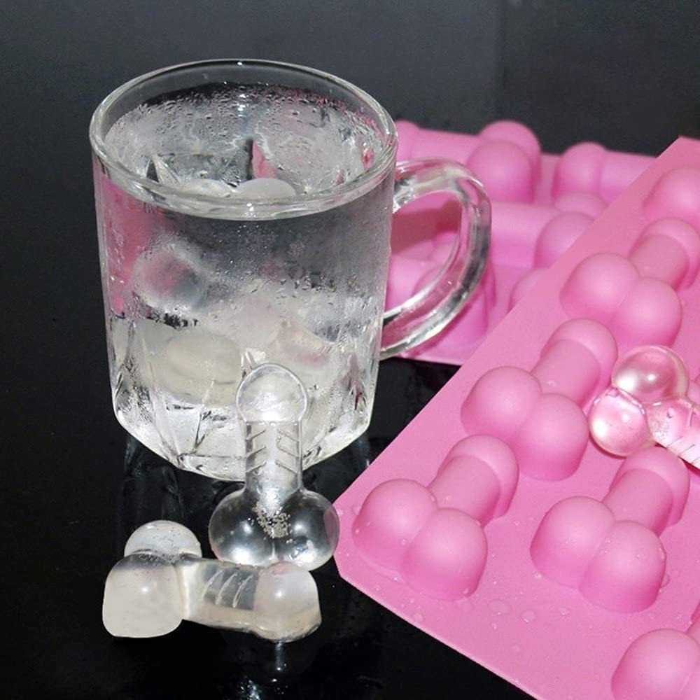 2Pcs Silicone Penis Ice Cube Tray - Funny DIY Chocolate & Candy Mold for Fondant, Lollipop, Soap, Resin Crafts - Perfect for Bachelorette Parties, Adult Gag Gifts & Cake Decorating