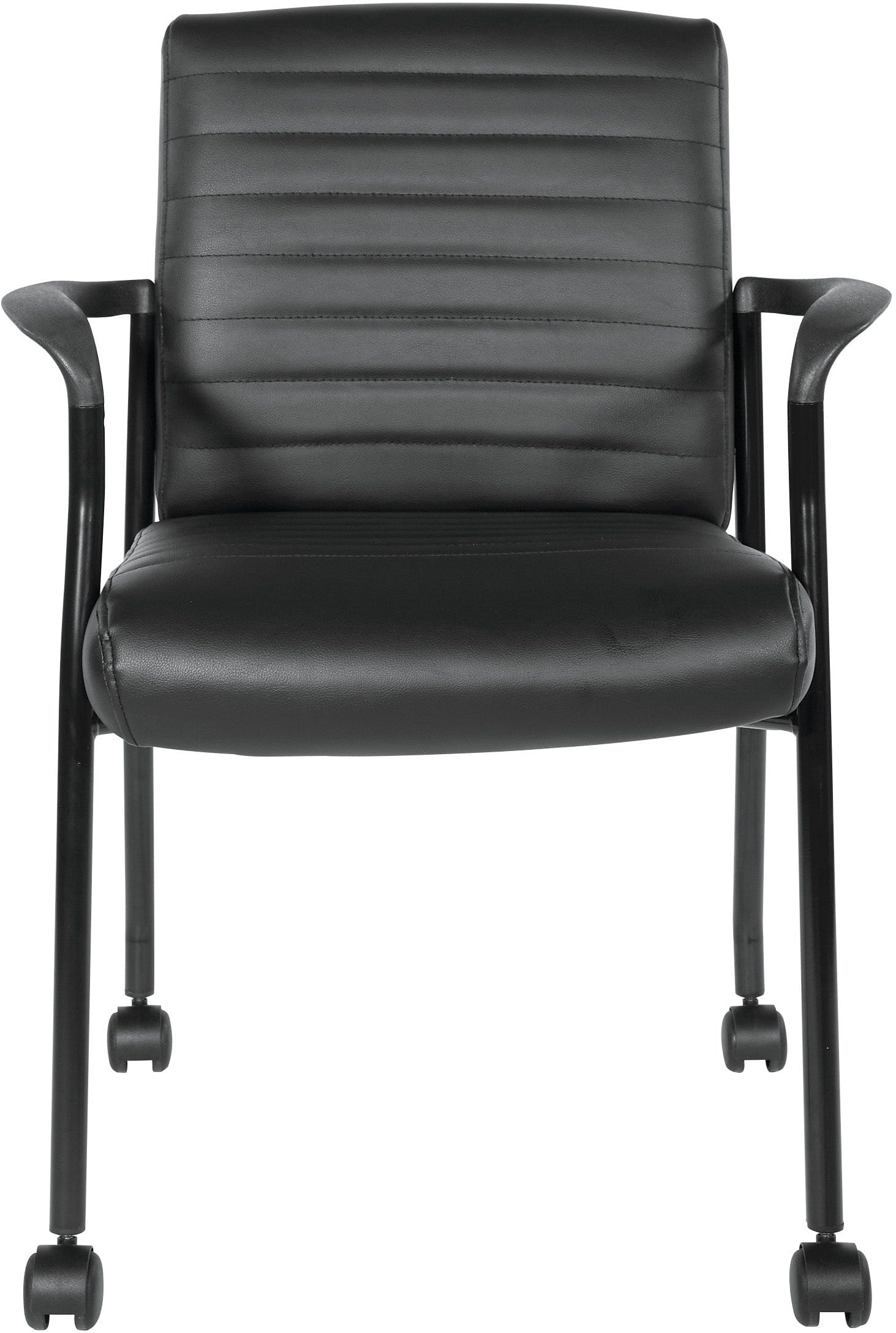 Office Star Guest Chair with Casters [FL38640] - Ergonomic Rolling Visitor Chair for Home Office, Conference Room & Reception Area
