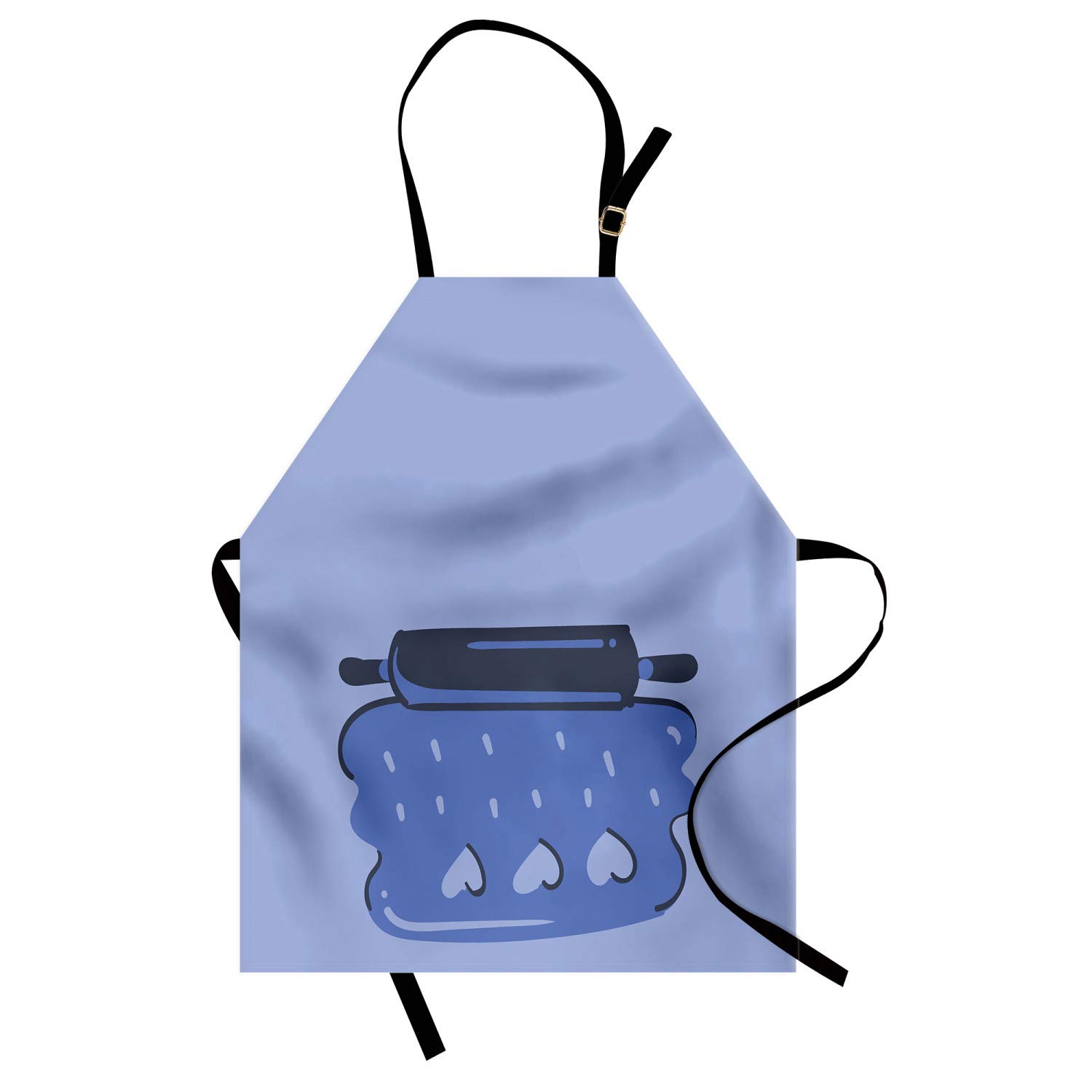 Ambesonne Personalized Chef Apron - Cartoon Baking & Cooking Design with Colorful Rolling Pin Dough Motif - Adjustable Neck Unisex Kitchen Bib for Adults - Perfect for Home Cooking, Baking Classes & BBQ Parties (Lavender Blue)