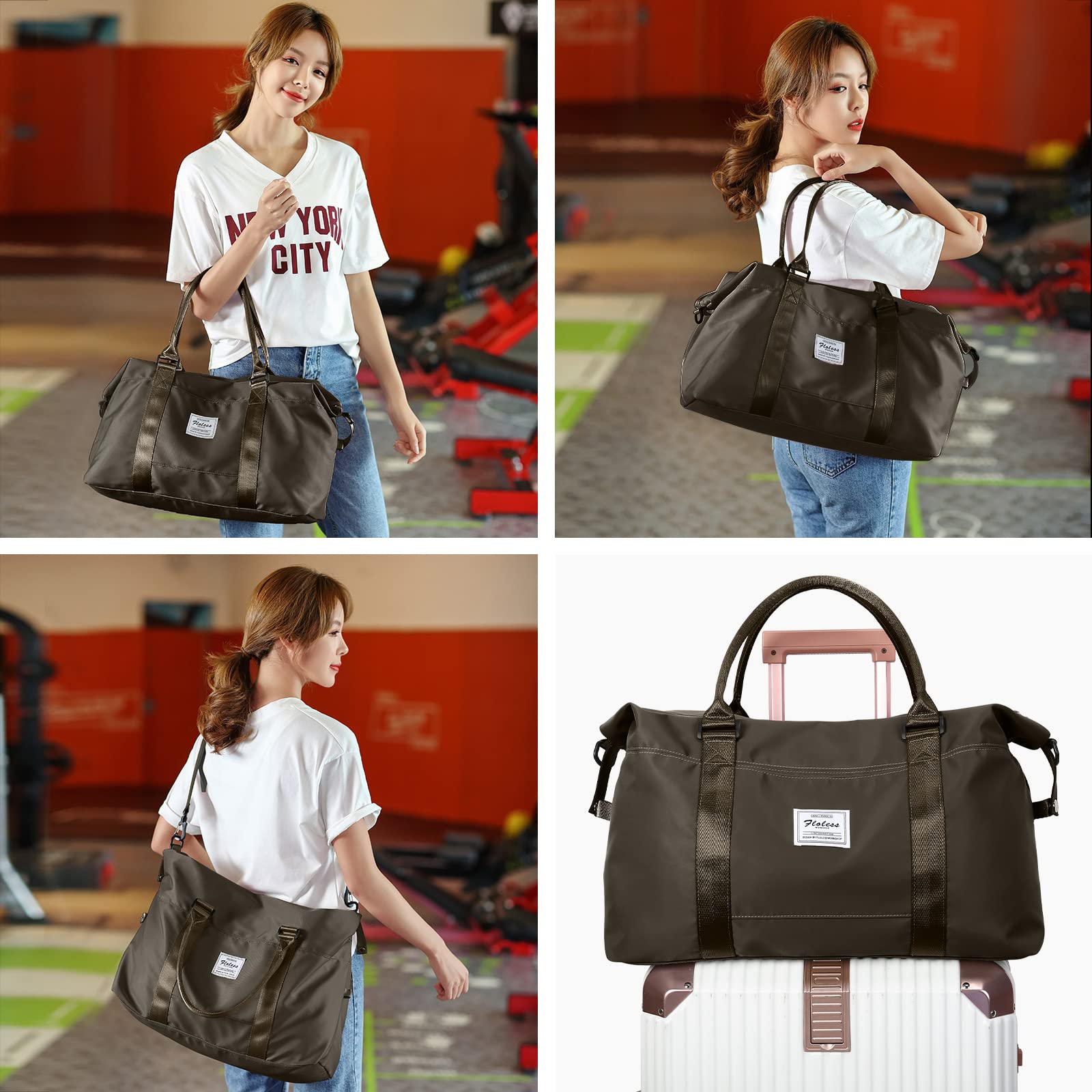 Best Travel Duffel Bag for Women - Lightweight Sports Tote & Gym Shoulder Bag - Perfect as Weekender Overnight Bag for Travel, Workout, Yoga, and Weekend Getaways