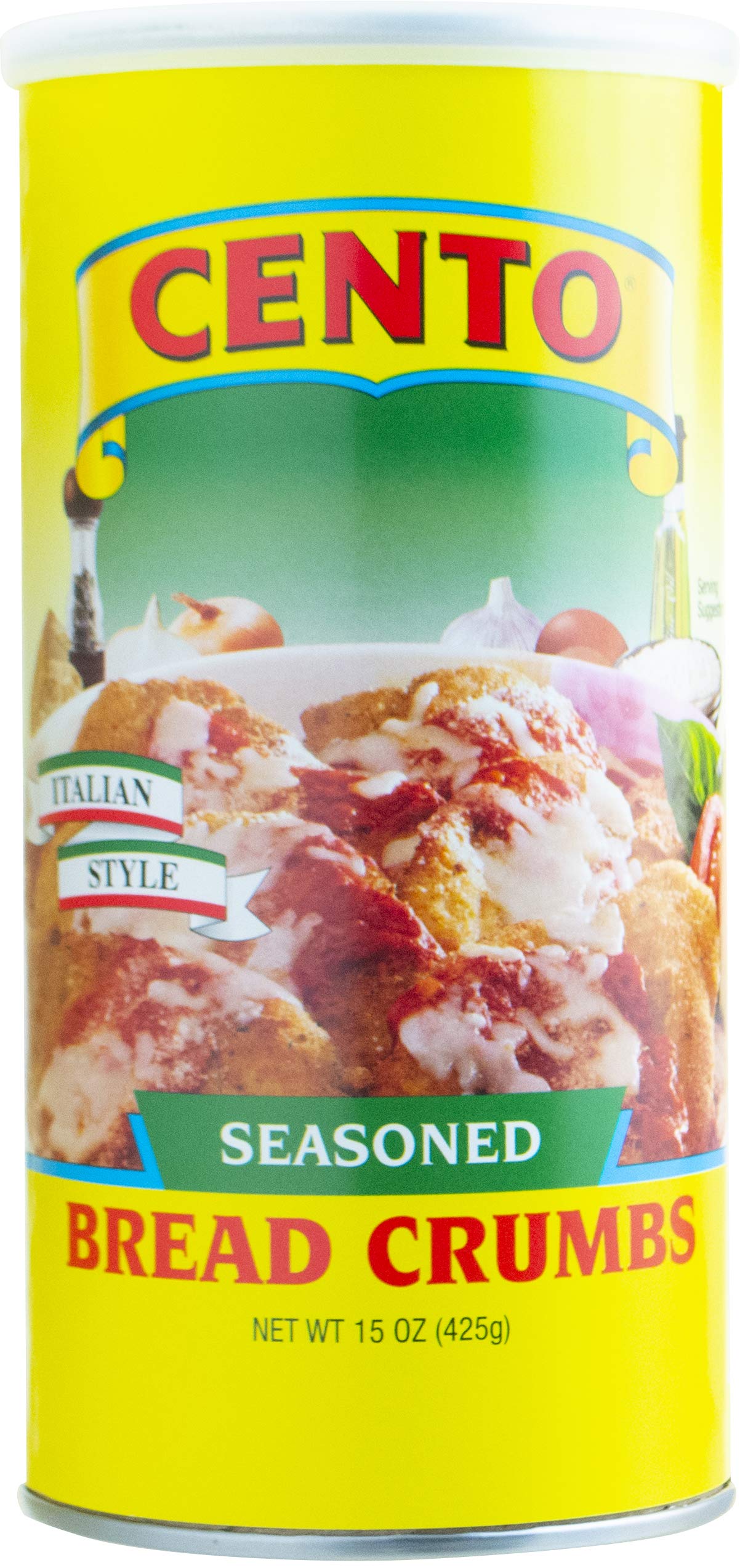 Cento Seasoned Italian Bread Crumbs - 15oz Cans (Pack of 12) | Perfect for Meatballs, Chicken Cutlets & Italian Cooking | Premium Panko-Style Breadcrumbs for Baking & Frying