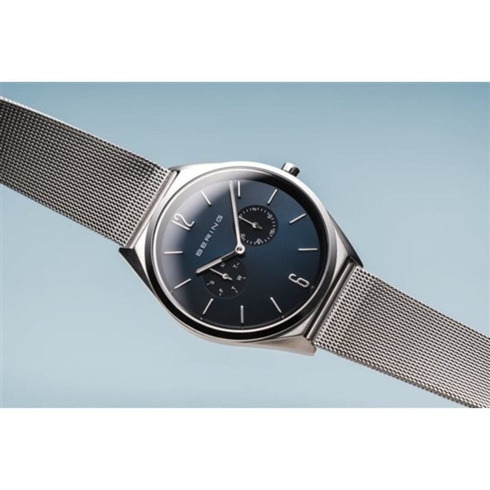 BERING 17140 007 Ultra Slim Unisex Watch - Blue Dial Stainless Steel Minimalist Watch for Men & Women | Perfect for Business, Casual Wear & Gift Giving