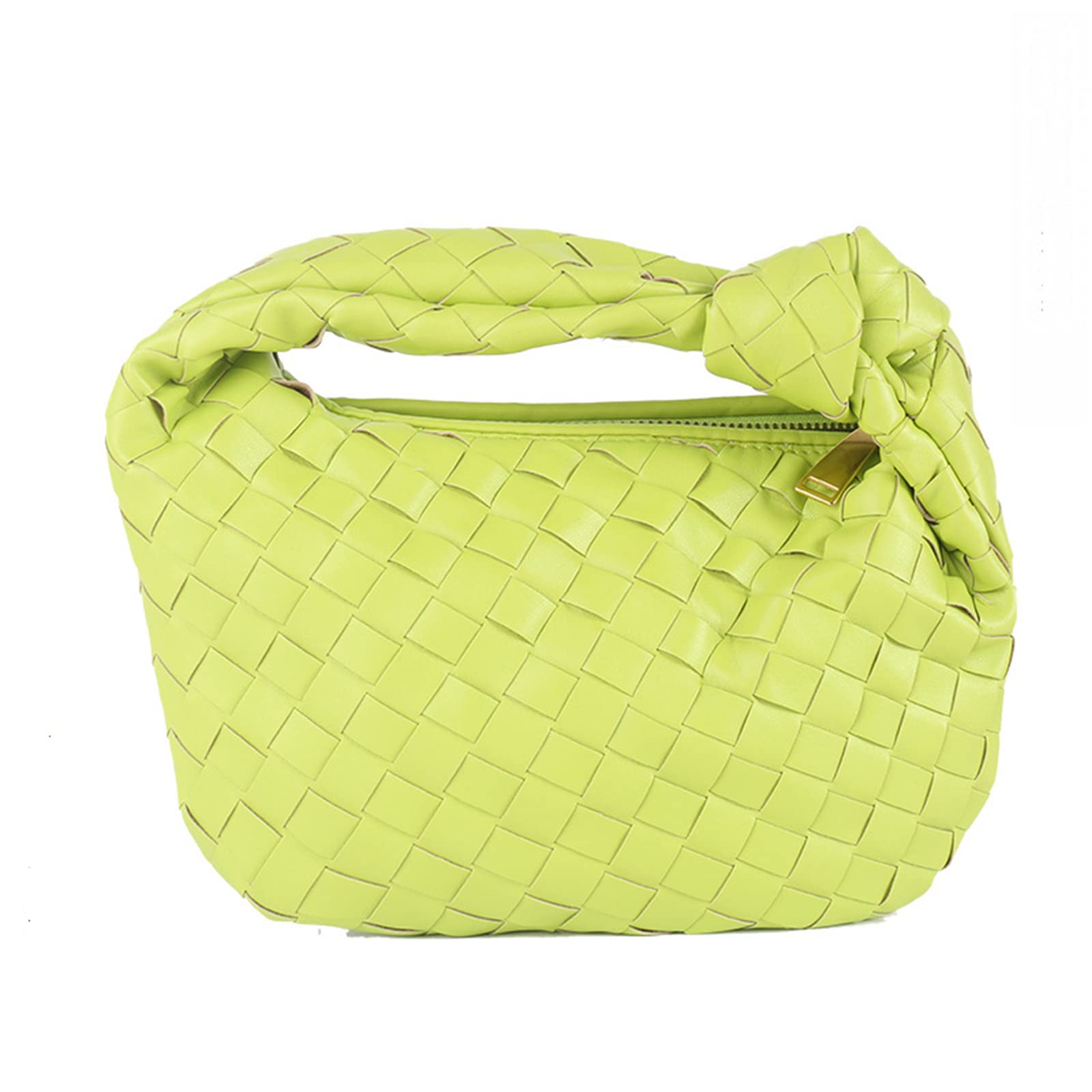 Stylish Knotted Woven PU Handbag for Women - Light Green Crossbody Shoulder Bag & Hobo Purse | Perfect for Work, Travel and Everyday Use