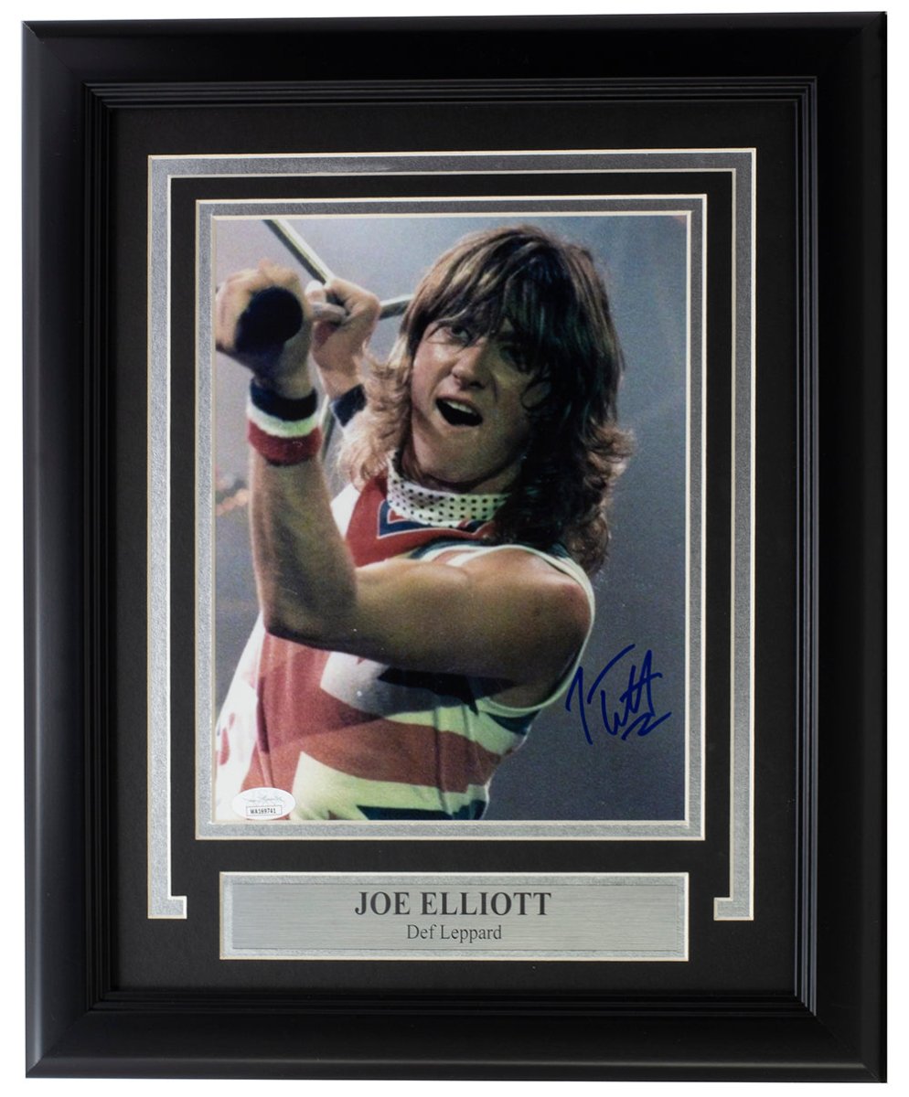 Joe Elliott Autographed Framed 8x10 Young Def Leppard Photo with JSA COA - Perfect for Rock Music Memorabilia Collectors & Home Decor