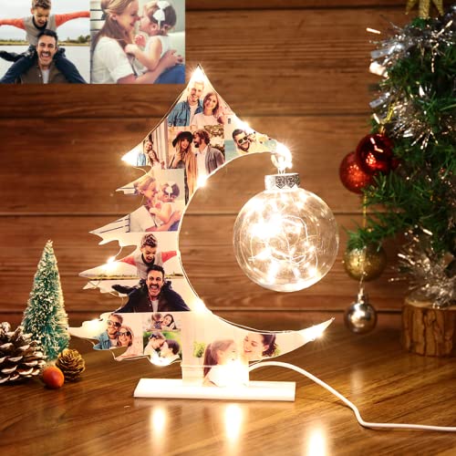 Custom Photo Christmas Tree Lights - Personalized LED Lamp with 15 Photos, USB-Powered Night Light for Holiday Decor, Wedding & Party - Perfect for Christmas Tree, Bedroom, Nursery & Gift Giving