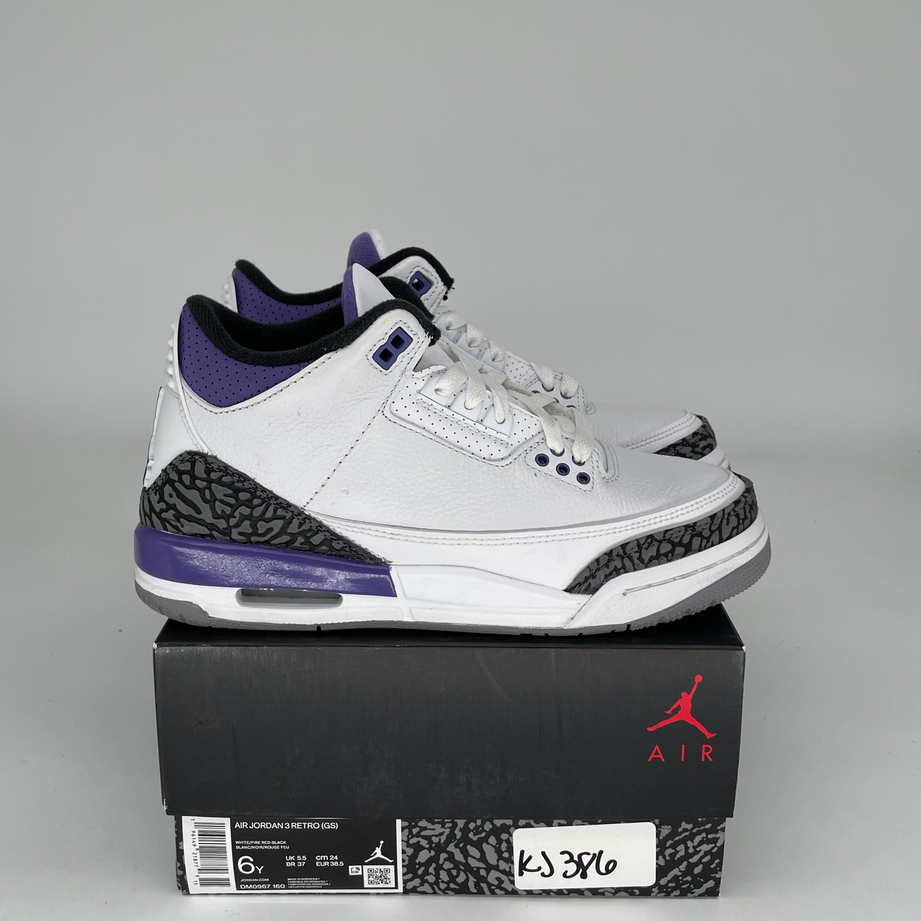 AIR JORDAN 3 DARK IRIS Basketball Shoes for Boys Size 6Y (DM0967-105) - Perfect for School, Sports & Casual Wear