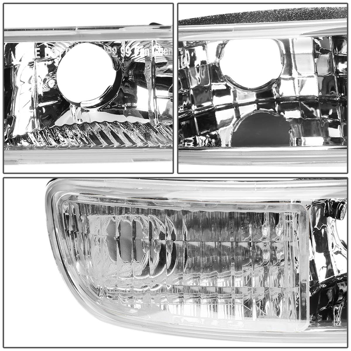 DNA MOTORING LED DRL Front Bumper Headlight Replacement for 99-06 GMC Sierra - Bright Daytime Running Lights for Enhanced Visibility & Style - Perfect for Off-Roading, Night Driving & Custom Truck Upgrades