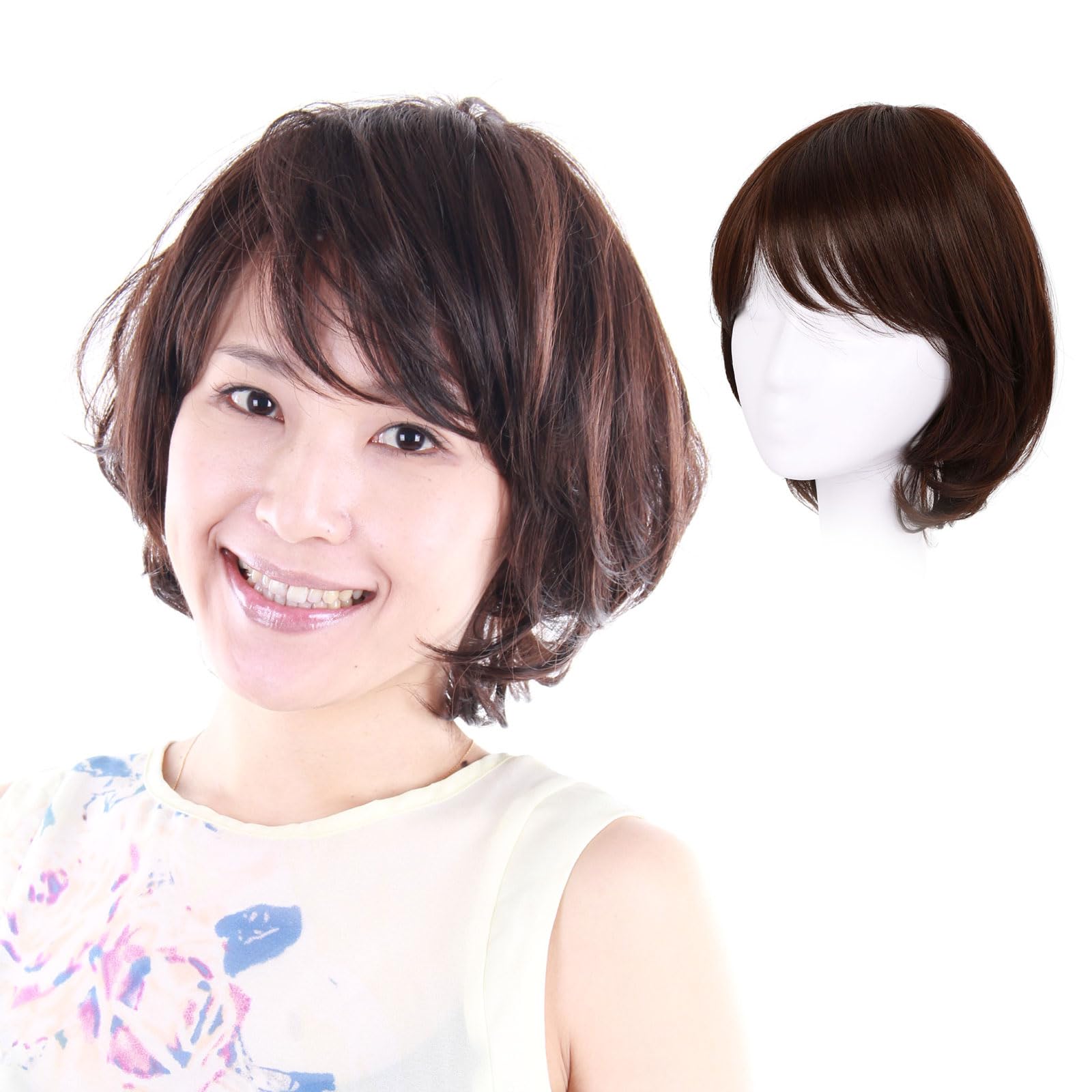 Heat Resistant Synthetic & Human Hair Blend Wig for Women - Short Curly Bob Style (Dark Brown) | Medical Hair Loss Solution & Everyday Fashion | IC2040 IC2040H
