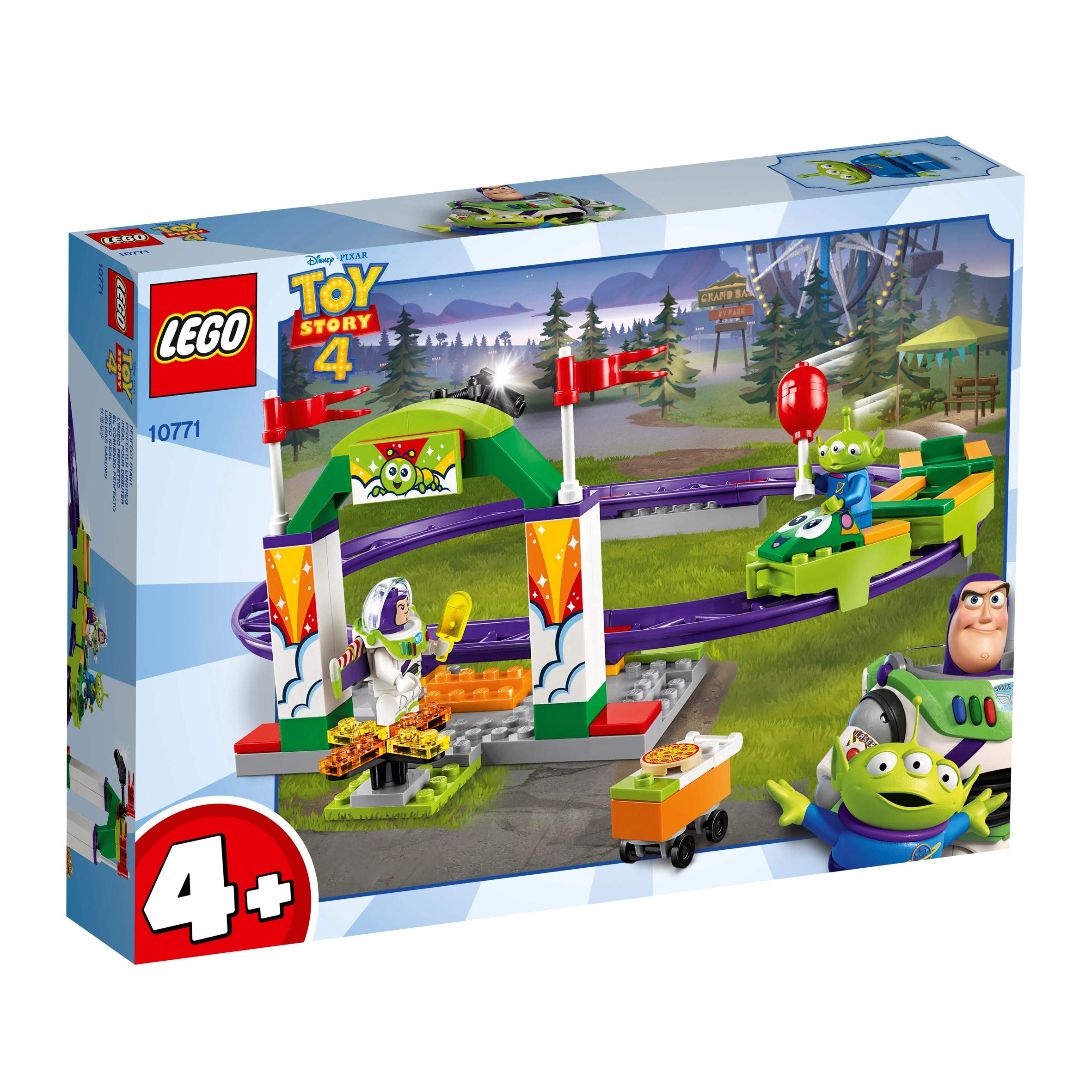 LEGO 4+ Toy Story 4 Happy Fairground Train Building Toy Set with Buzz Lightyear Minifigure - Disney Pixar Construction Kit for Kids Ages 4 and Up - Perfect for Creative Play, Birthday Gifts & Toy Story Fans