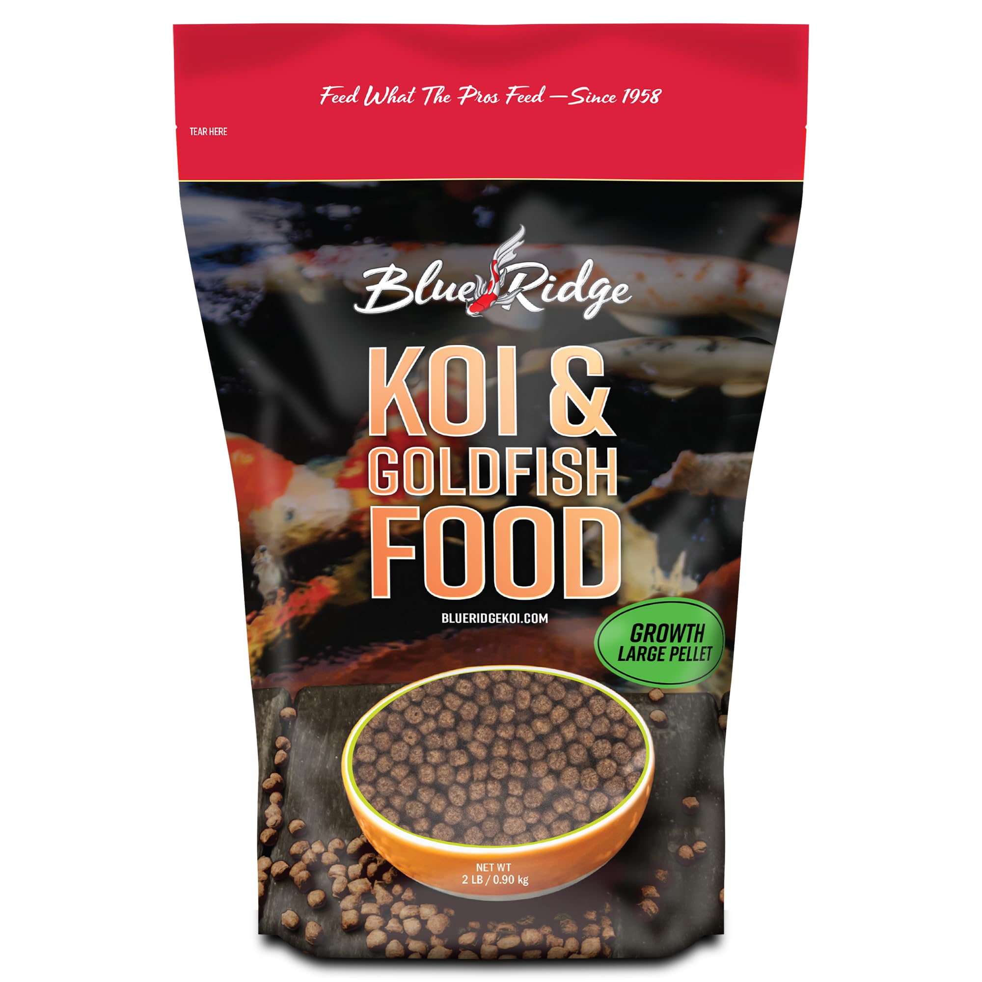 Premium Koi Fish Food 2lb - Large Growth Formula for Ponds | Floating Pellets for Fall & Winter Feeding