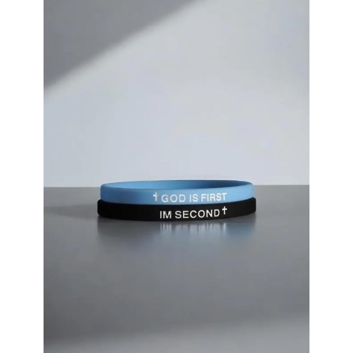 GOD IS FIRST Christian Rubber Bracelets - Inspirational Bible Verse Silicone Wristbands for Men, Women & Teens - Perfect for Church, Bible Study & Daily Faith Encouragement