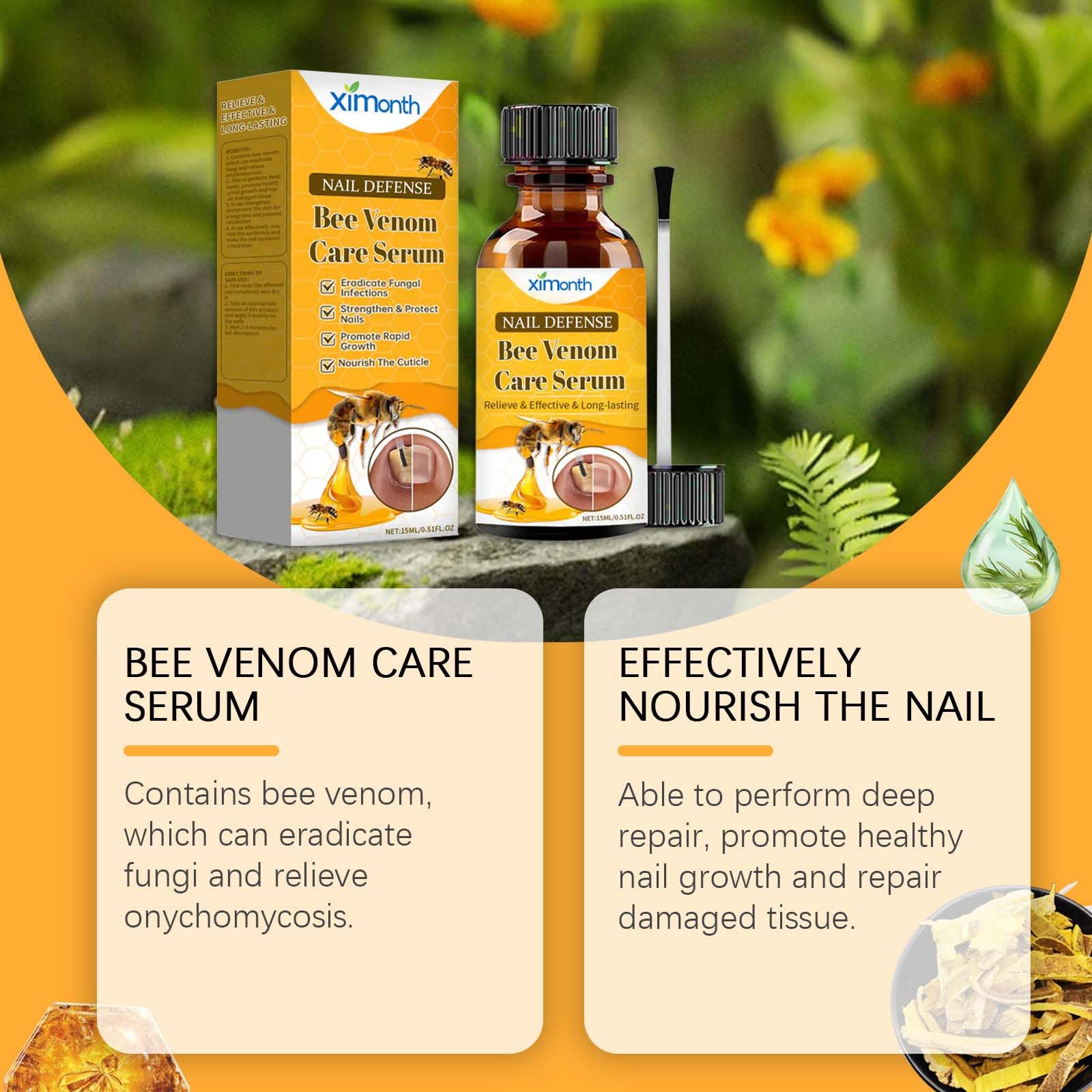 Olako Venom Nail Serum for Stronger Nails - 3PCS Set with Bee Venom Extract | Nail Growth Treatment for Damaged & Brittle Nails | Perfect for Manicures, Pedicures & At-Home Nail Care