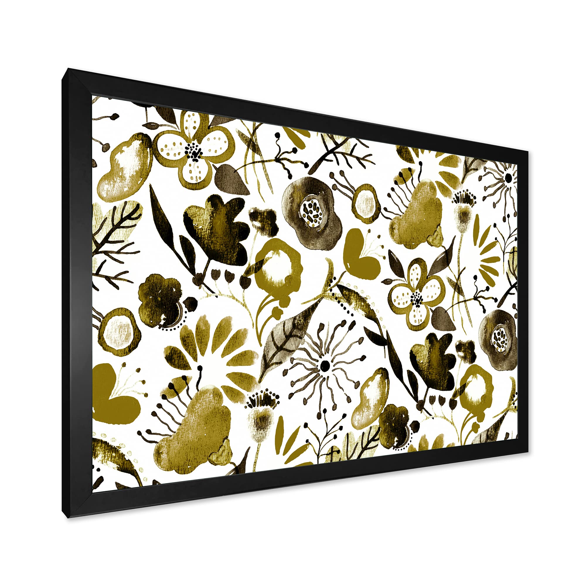 Vibrant Abundance of Wildflowers II - Modern Framed Wall Art Canvas Print - Nature Inspired Home Decor for Living Room, Bedroom & Office