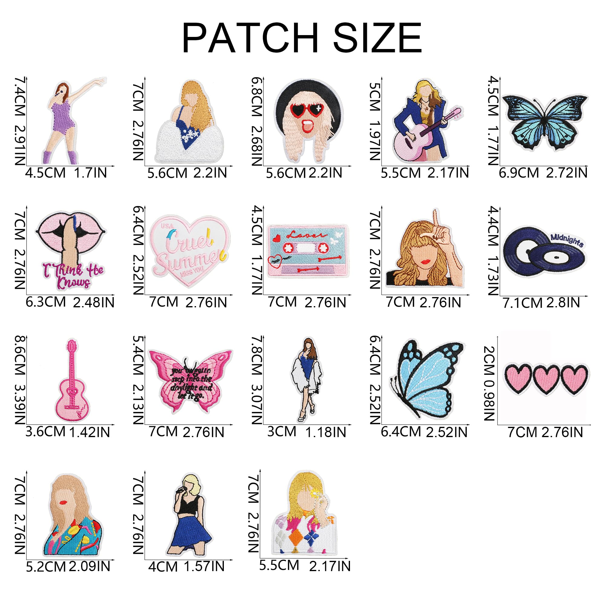 18PCS Embroidered Iron-On & Sew-On Patches - Taylor Swift Inspired Music Appliques for Clothes, Jackets, Jeans, Backpacks & Hats - Perfect Gifts for Music Fans (DIY Fashion & Costume Accessories)