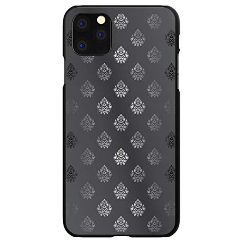 Silver Grey Black White Damask On Black Case