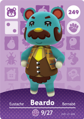 Beardo Animal Crossing Amiibo Card - Series 3 Collectible Trading Cards for Nintendo Switch | Perfect for Game Collectors and Animal Crossing Fans