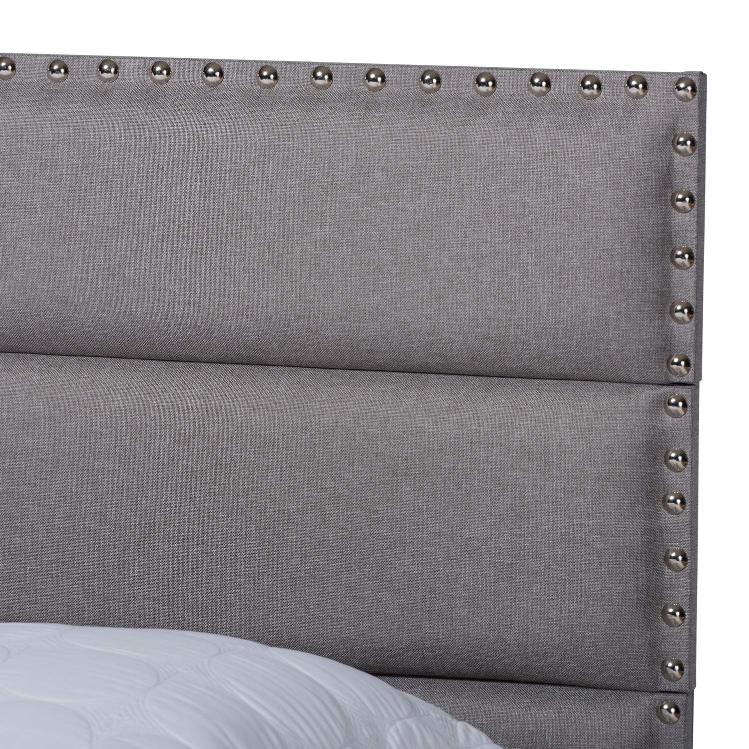 Baxton Studio Ansa Modern Grey Fabric Upholstered Queen Size Bed Frame - Contemporary Platform Bed for Bedroom, Guest Room & Master Suite