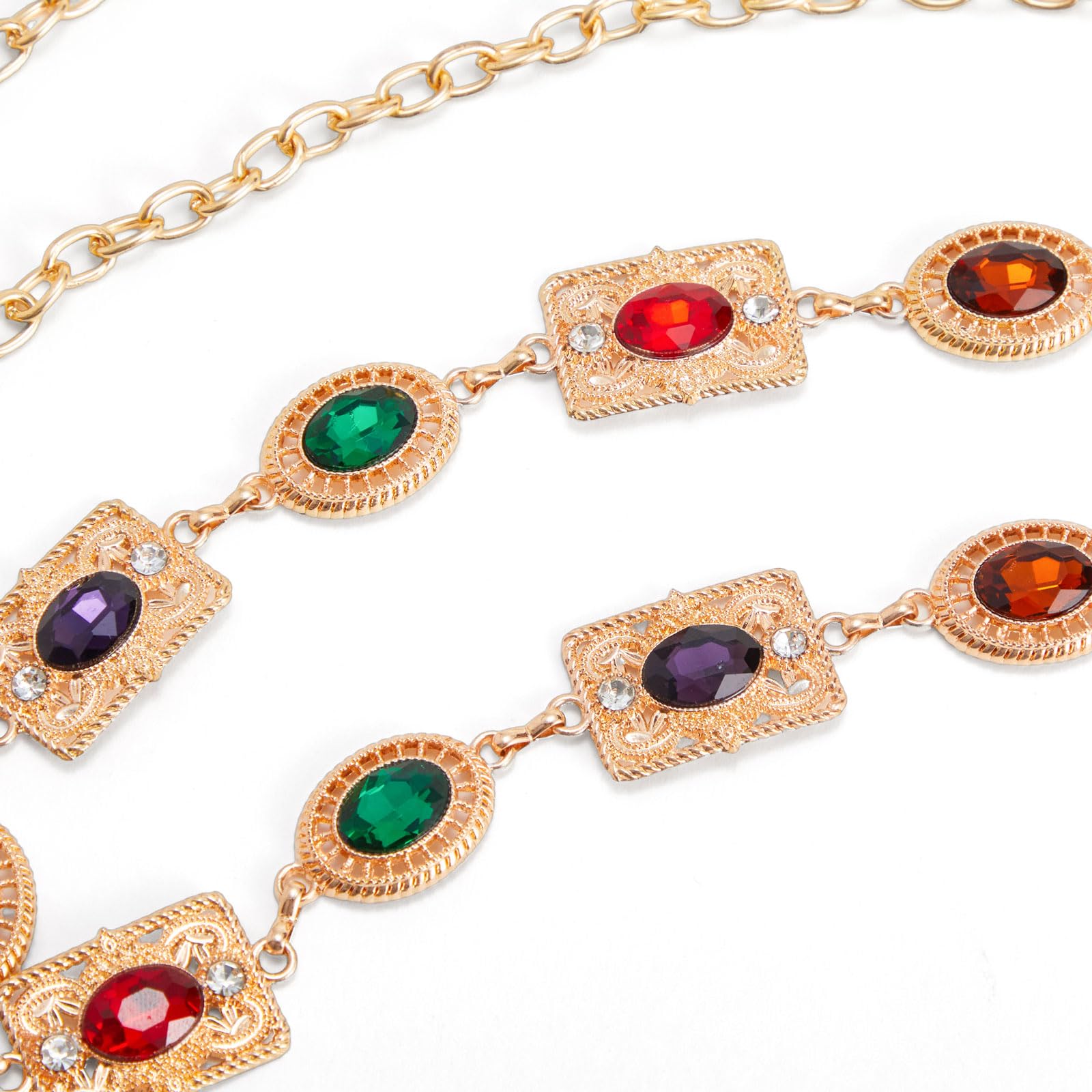 Women's Metal Waist Chain Belt with Crystal Accents - Elegant Body Jewelry for Dresses, Parties & Special Occasions