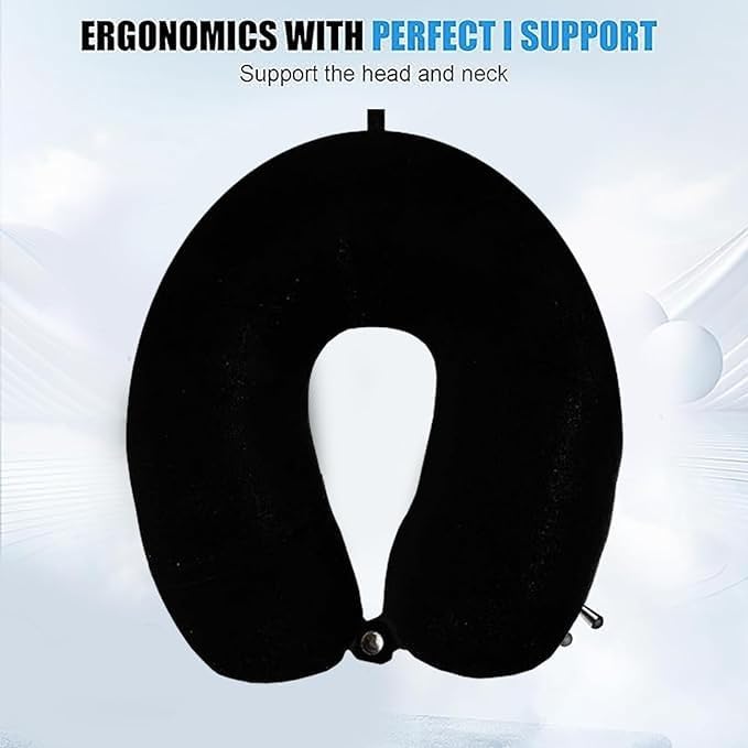 Avolusion Ergonomic Neck Pillow - Round Memory Foam Travel Pillow for Car & Airplane, Cervical Support Cushion for Neck Pain Relief & Better Sleep - Perfect for Long Flights, Road Trips & Office Naps