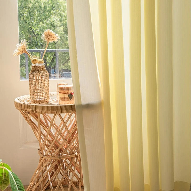 Anna White Polyester Blackout Curtains - Scratch Resistant & Light Filtering Custom Window Treatments for Living Room, Bedroom & Nursery