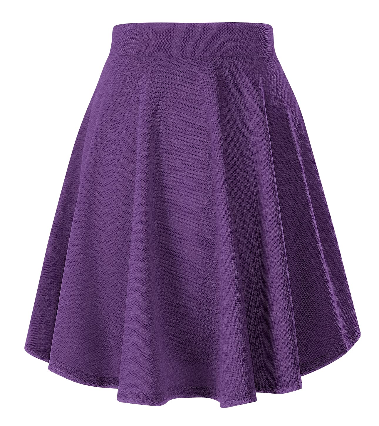 Urban CoCo Women's Stretchy Flared Midi Skirt - High Waisted Casual Basic Skirt for Work, Date Night & Everyday Wear | Comfortable & Versatile A-Line Skirt for Spring Summer Outfits