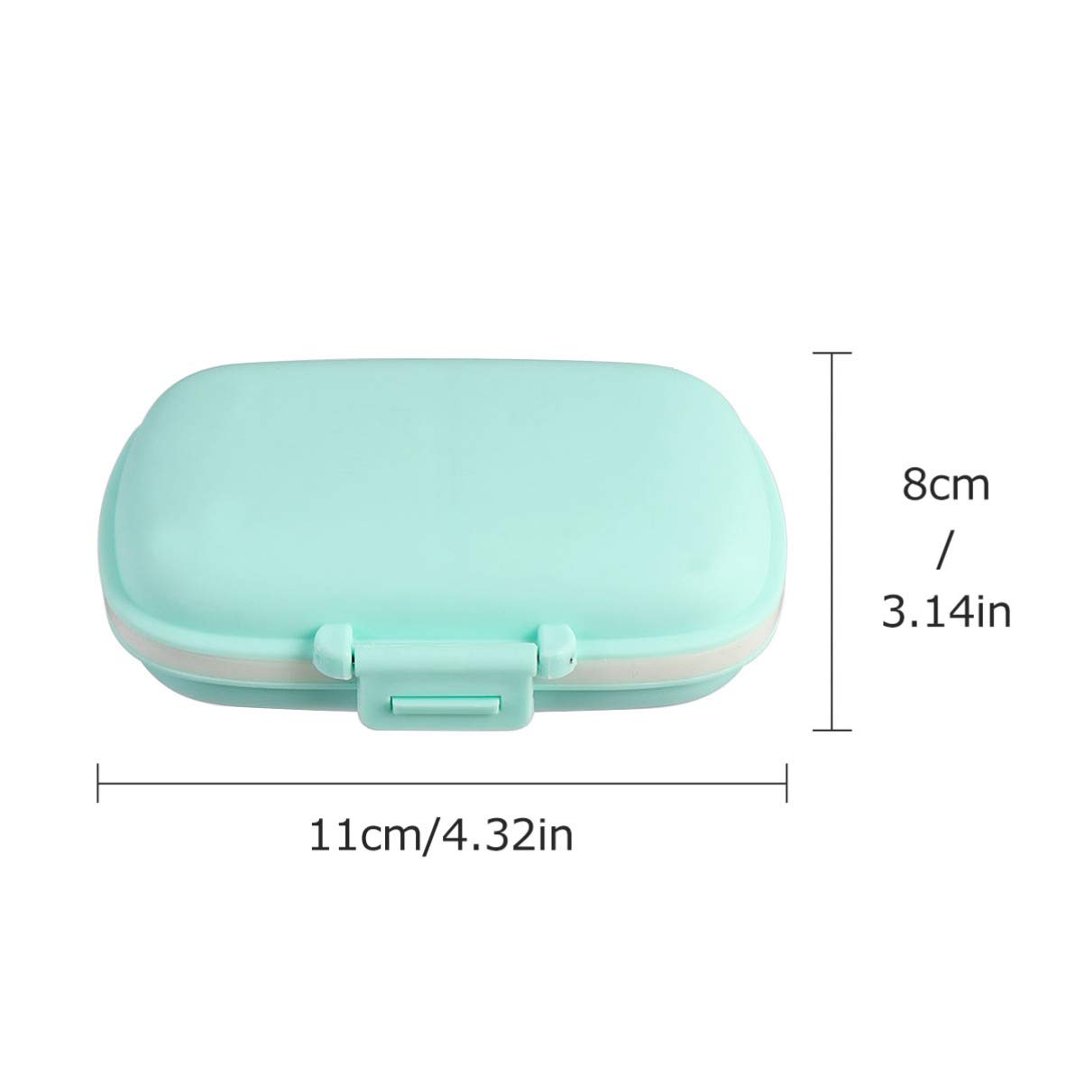 4-Pack 8-Compartment Double Seal Ring Pill Organizer - Portable Travel Pill Case with Secure Locks - Mini Plastic Pill Holder for Daily Medication, Vitamins & Supplements - Perfect for Travel, Gym & On-the-Go Use