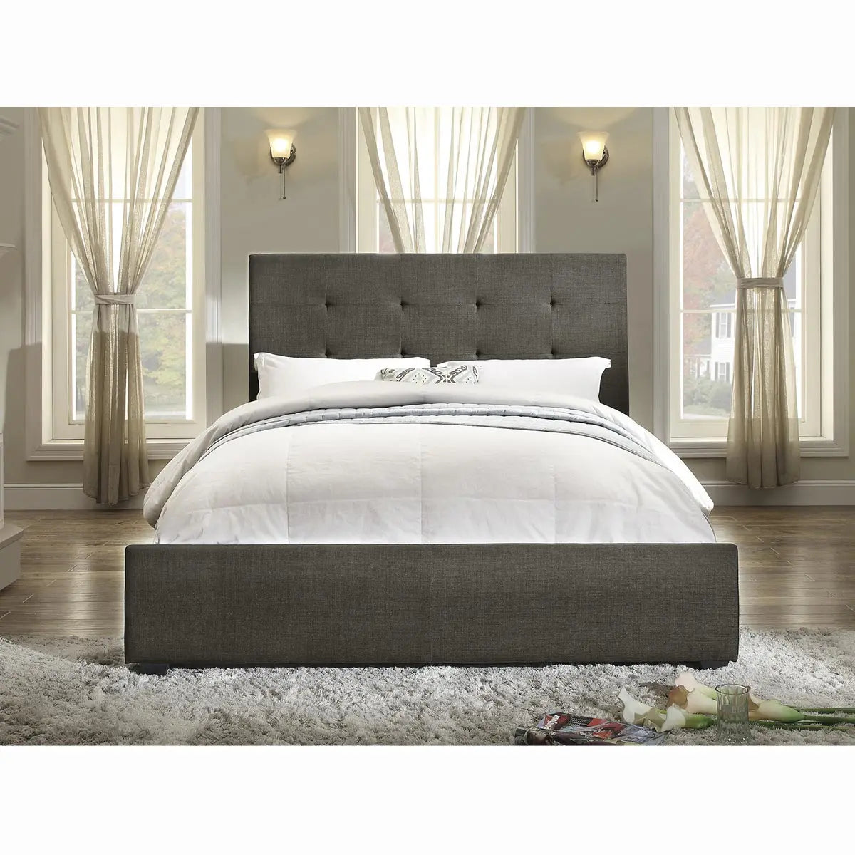 Cadmus Platform Bed Frame - Queen Size, Solid Wood, Modern Minimalist Design - Perfect for Bedroom, Guest Room, and Studio Apartments