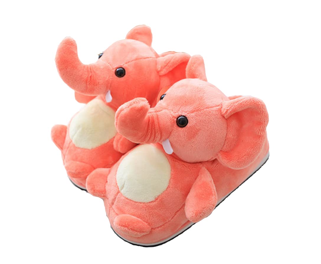 WYIKE Unisex Elephant & Hamster Slippers - Soft Warm Animal House Shoes for Men & Women - Cozy Cartoon Cotton Slippers for Indoor/Outdoor Wear at Home