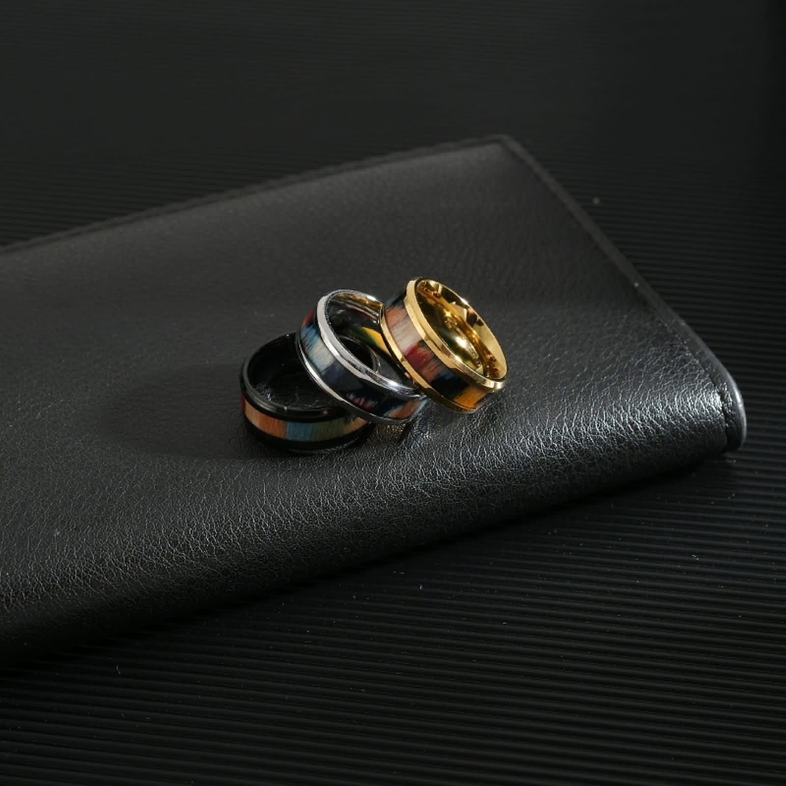 ANAZOZ Engraved Stainless Steel Men's Wedding Band - Simple Round Black Ring for Engagement & Marriage - Perfect for Proposals, Anniversaries & Everyday Wear