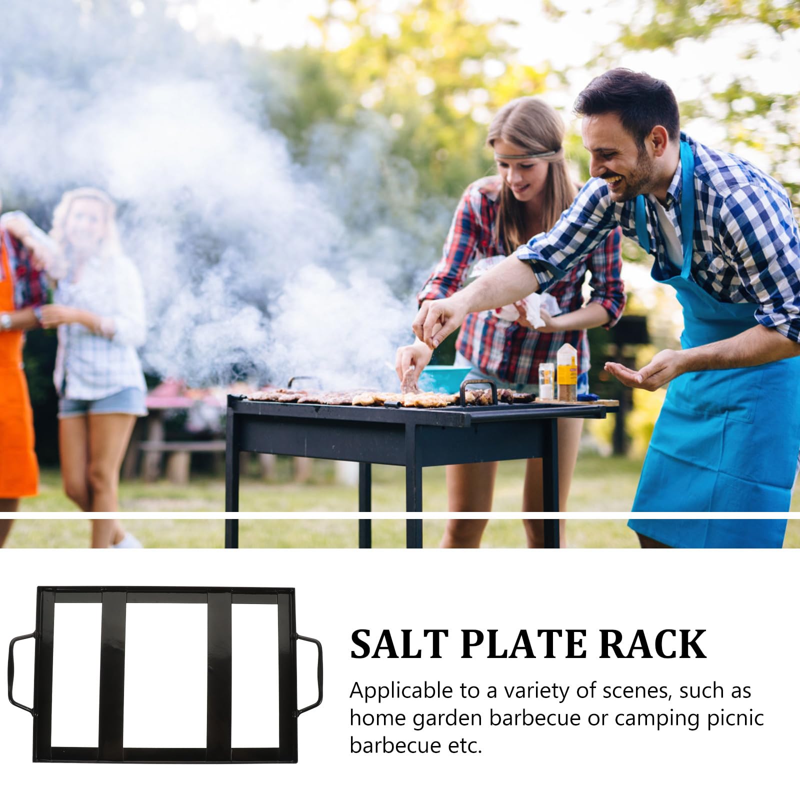 YARNOW 8x12 Himalayan Salt Block Holder - Durable Metal Salt Plate Stand for Cooking, Serving & Charcuterie Boards - Perfect for Grilling, Baking & Food Presentation