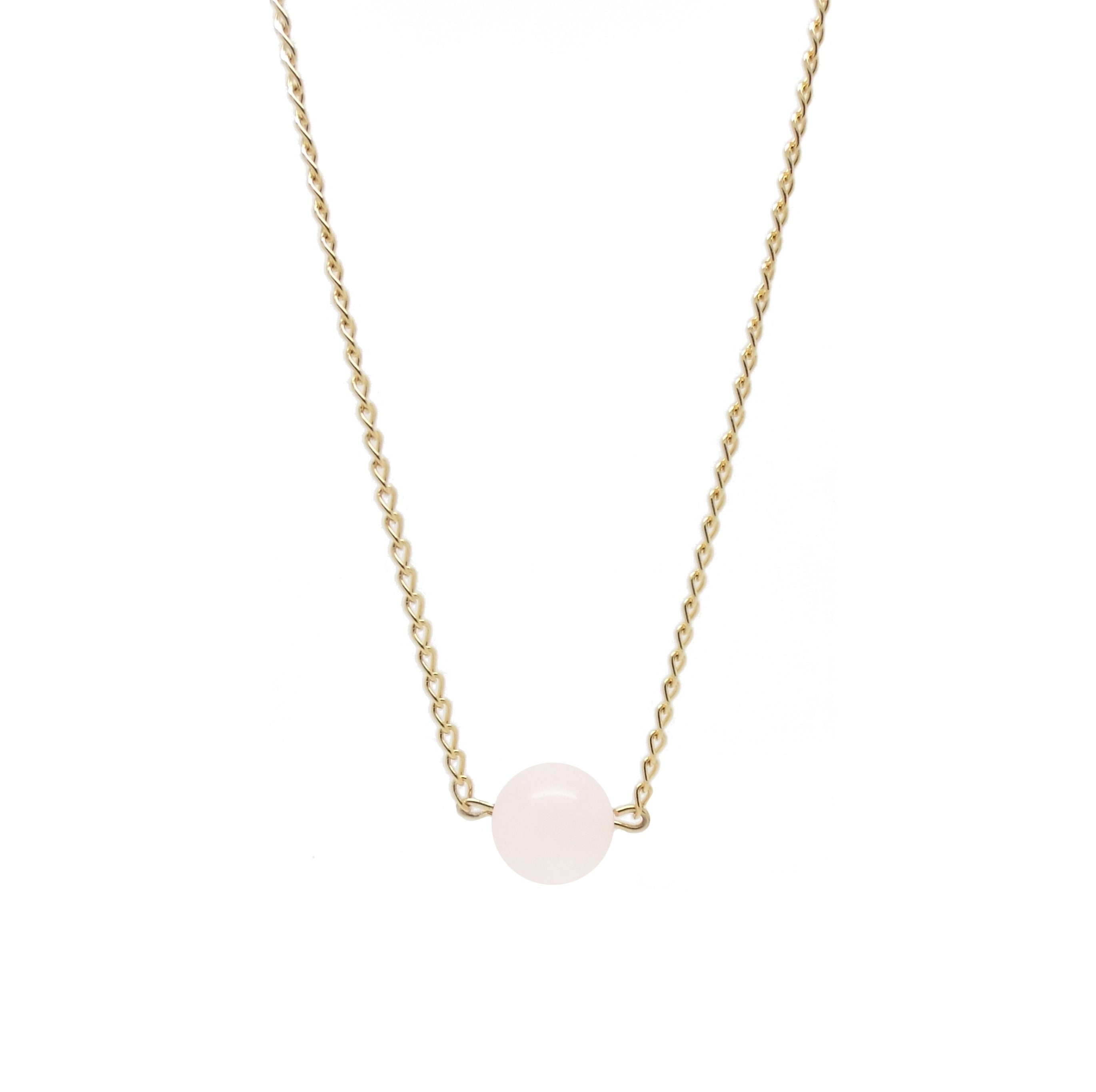 Valentine Rose Quartz Crystal Ball Necklace - Healing Stone Pendant for Women, Gift for Her - Perfect for Meditation, Yoga & Spiritual Healing