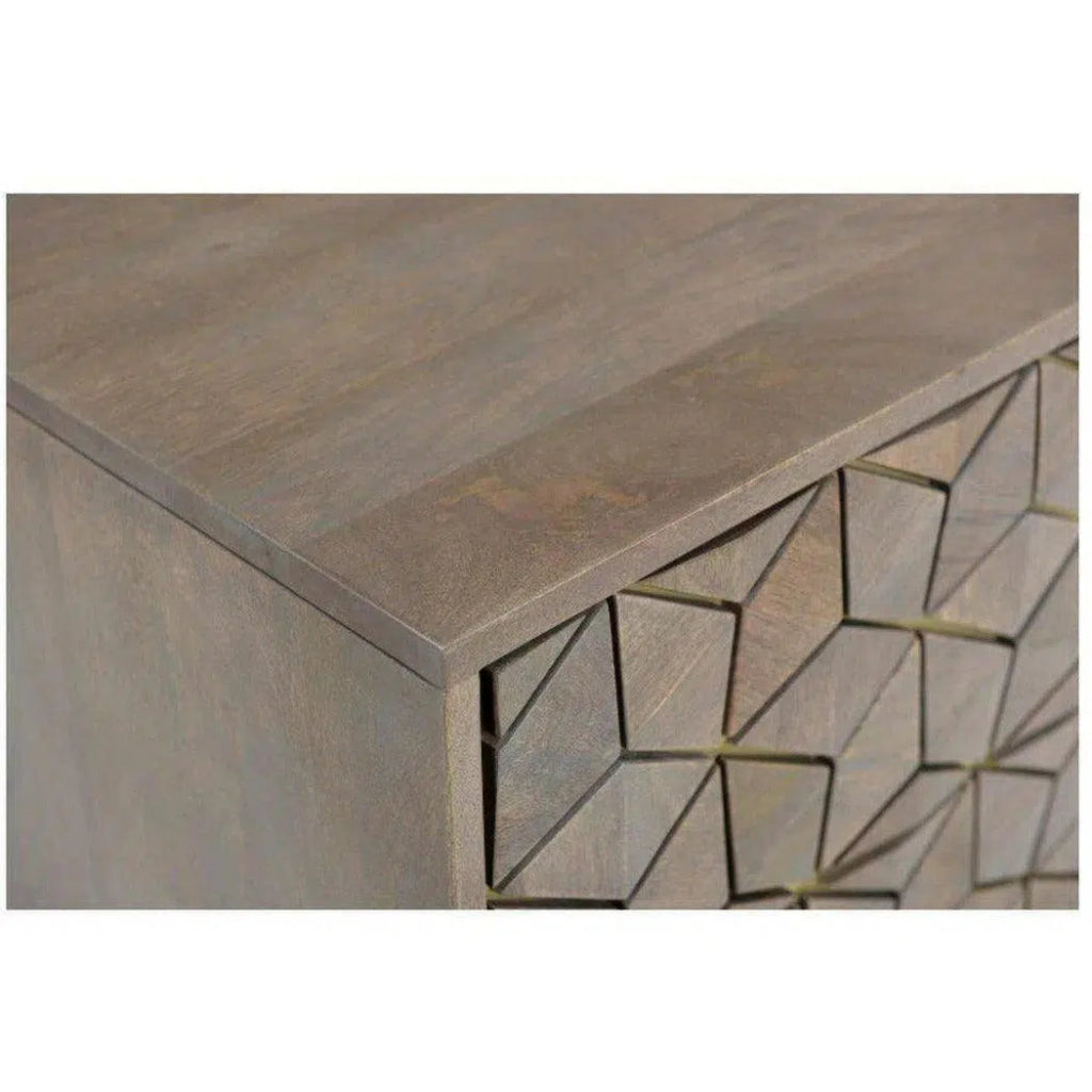 20 Inch Grey Art Deco Nightstand - Modern Bedside Table with Storage for Bedroom, Living Room & Guest Room