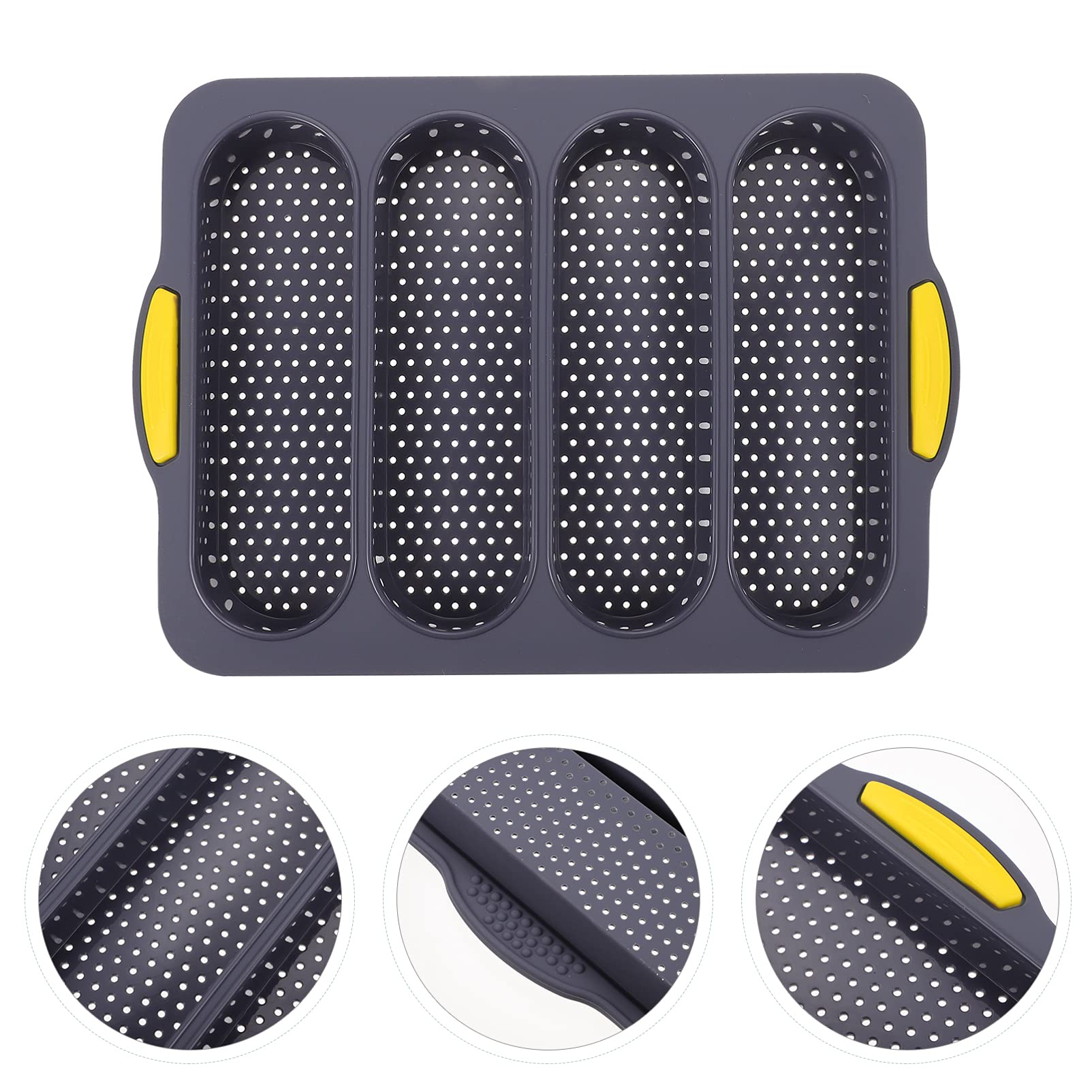 Non-Stick Silicone Baguette Pan - 4-Wave Perforated French Bread Baking Mold for Baguettes, Loaves & Ciabatta | Perfect for Homemade Sandwiches, Toast & Artisan Bread Baking